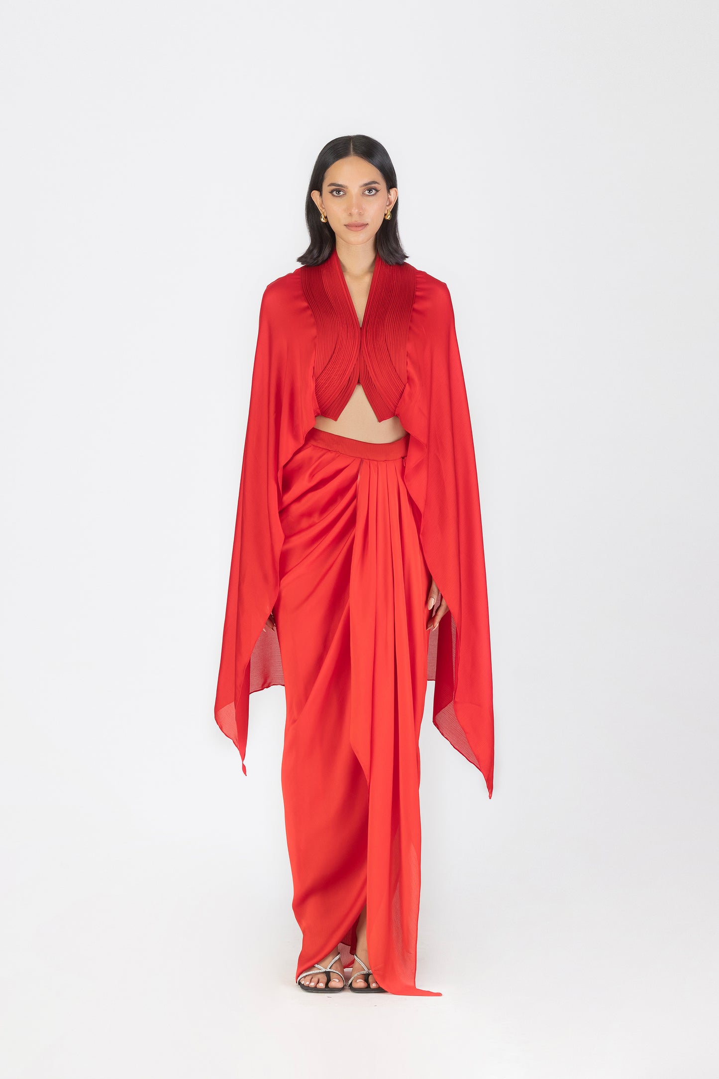 Metallic Structured Cape Set