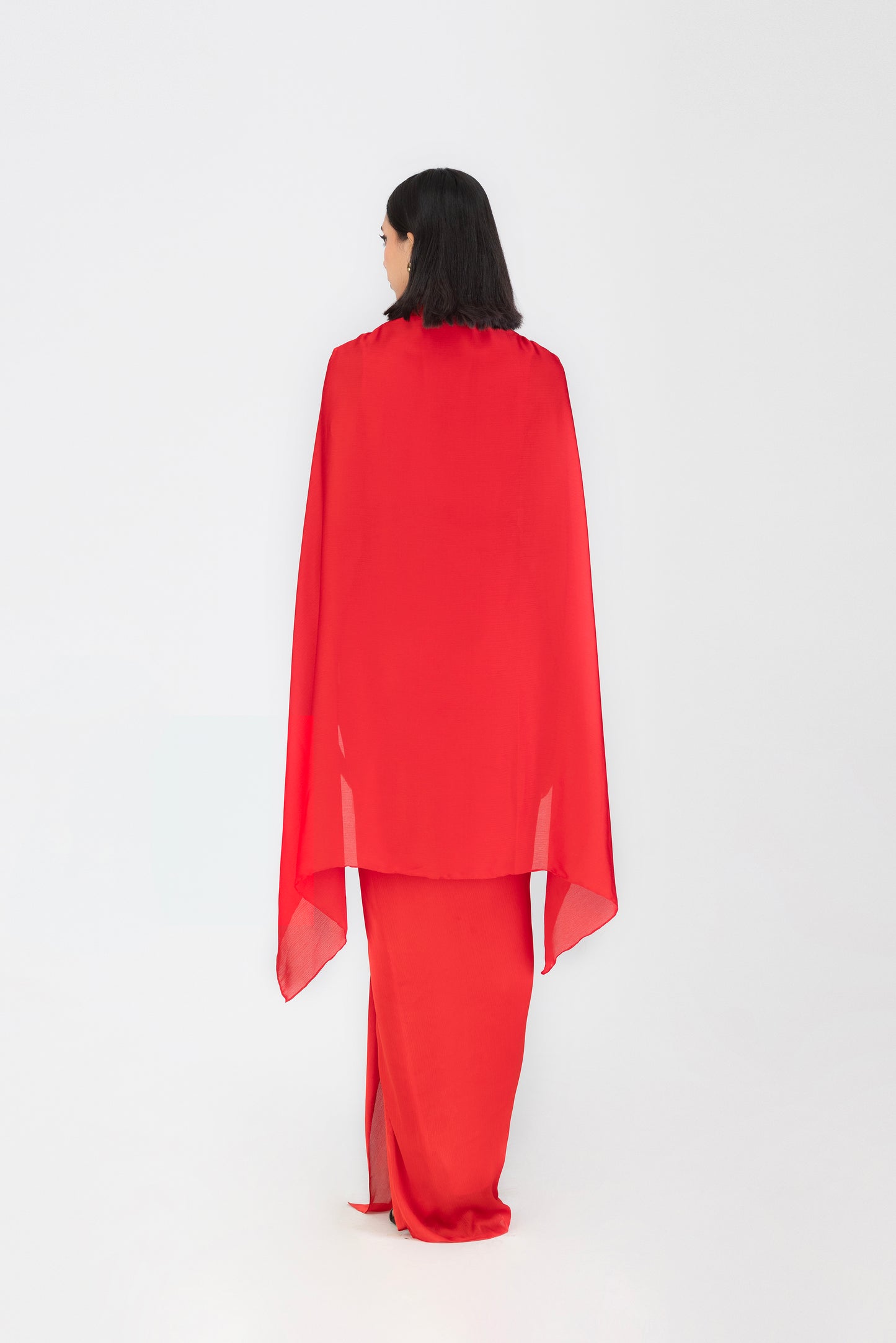Metallic Structured Cape Set
