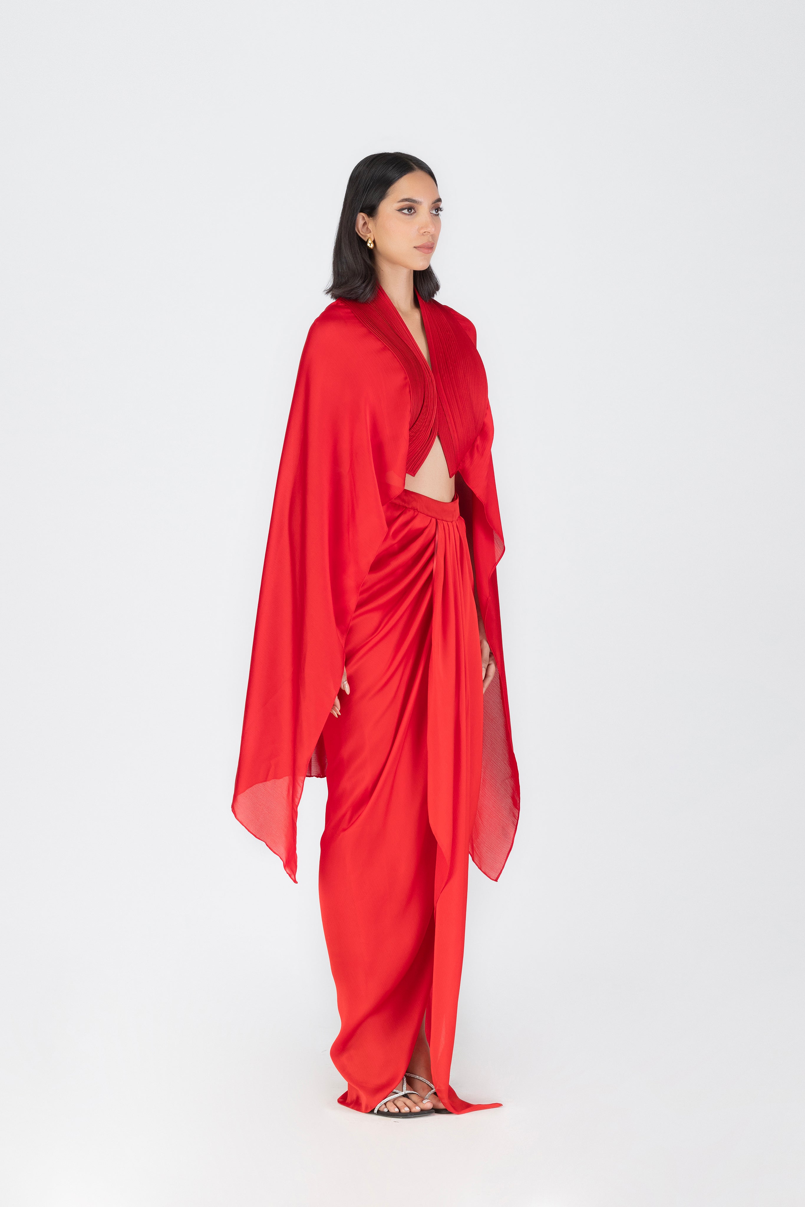 Metallic Structured Cape Set