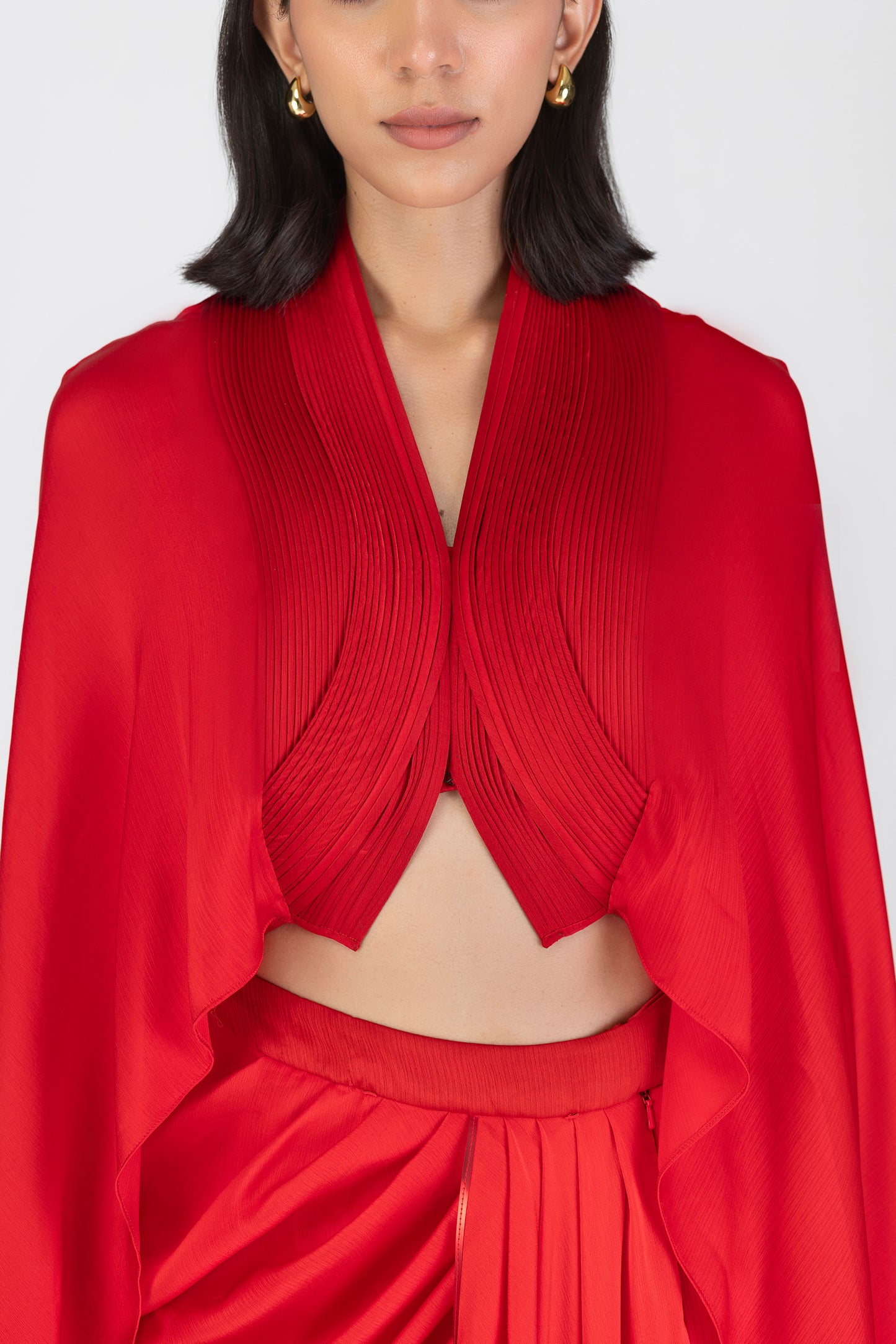 Metallic Structured Cape Set