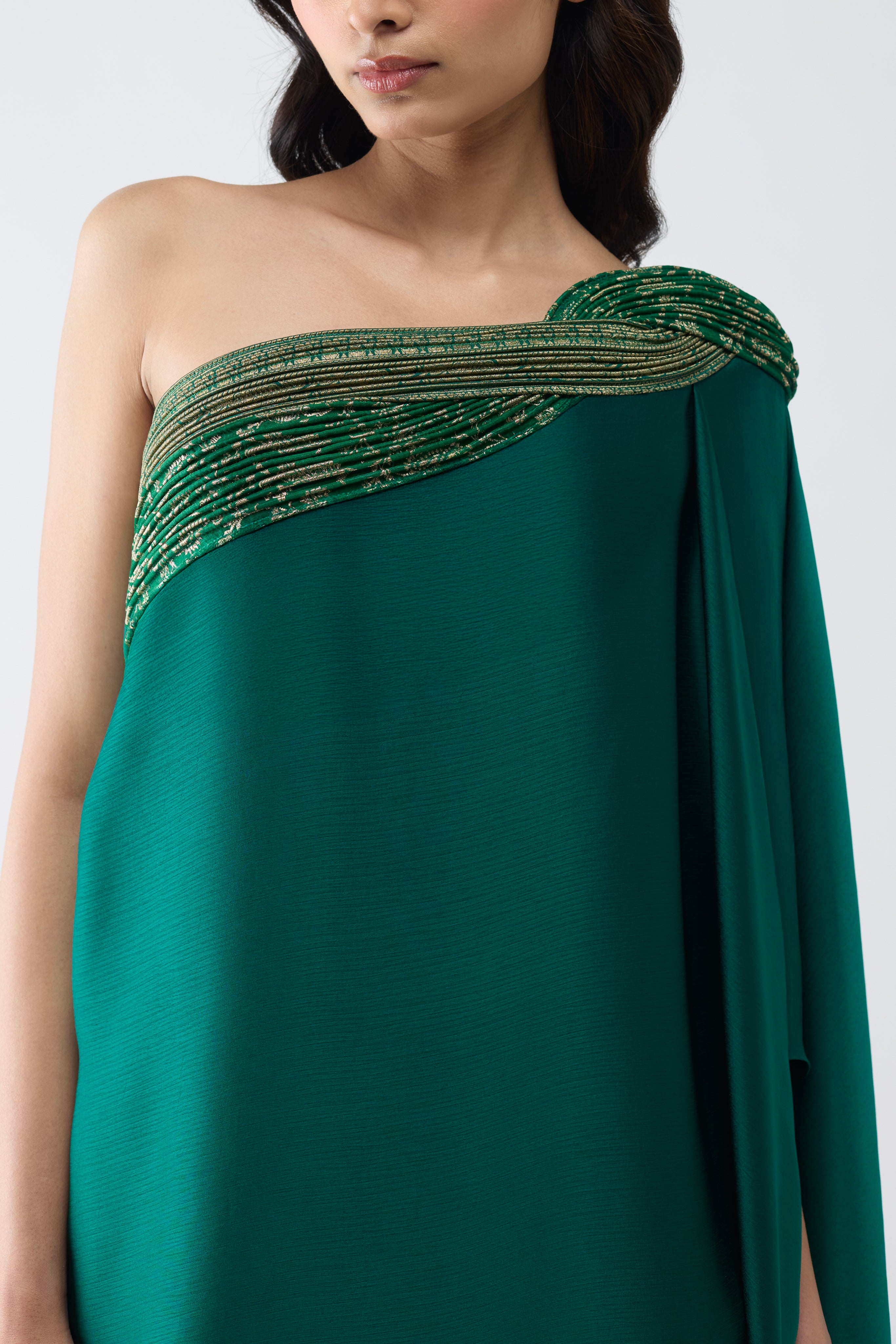 Banarsi Off-Shoulder Cape Set