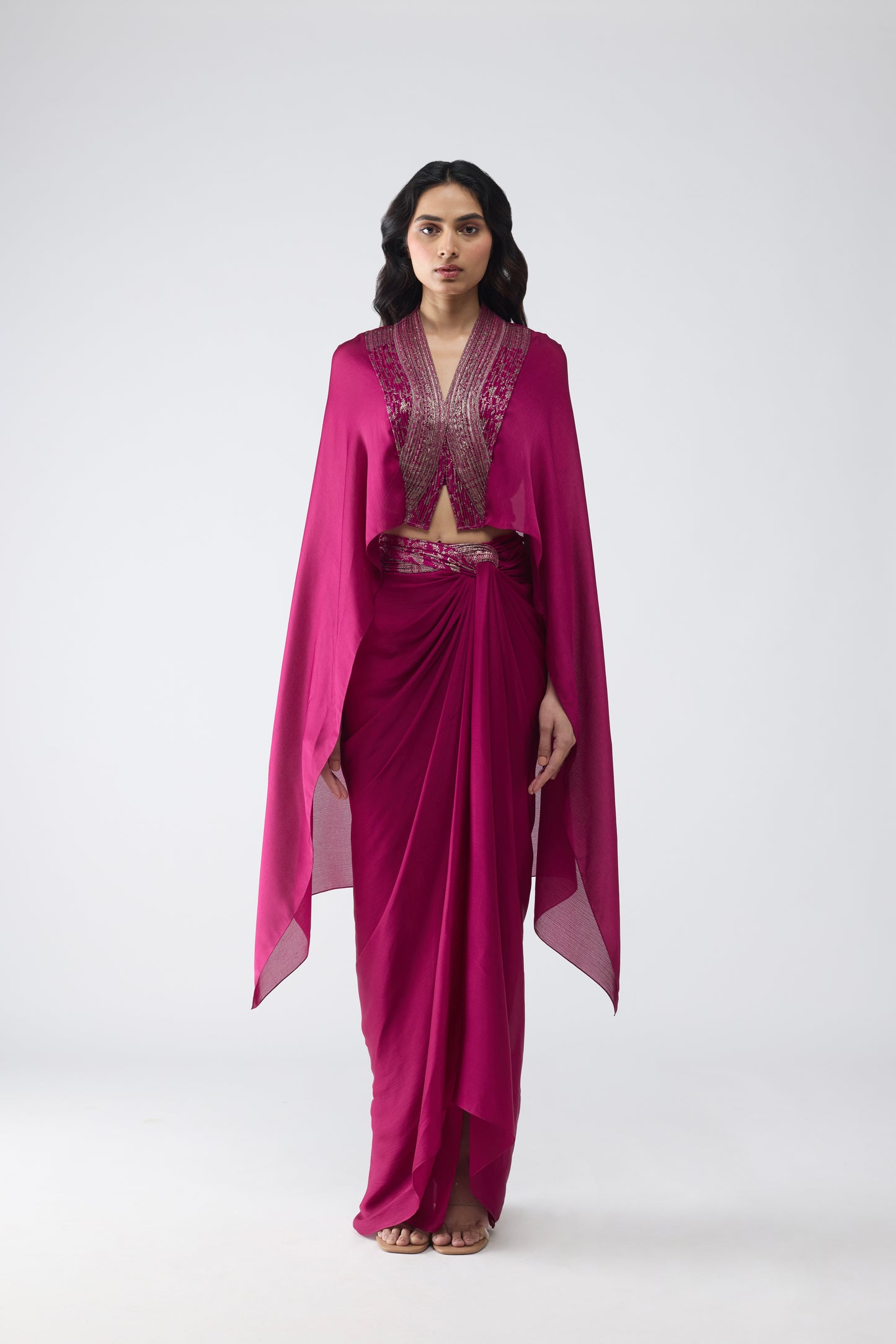 Structured Banarsi Cape Set