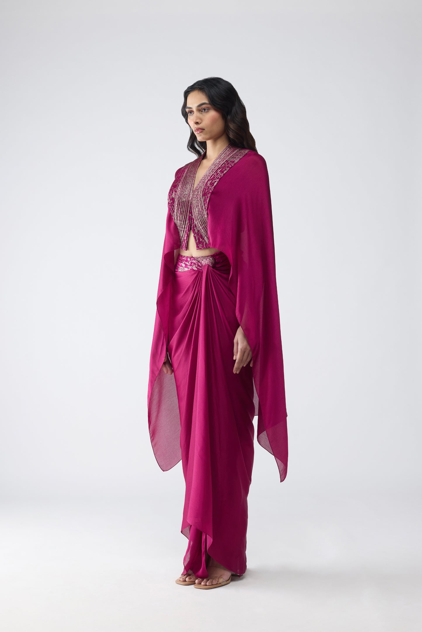 Structured Banarsi Cape Set