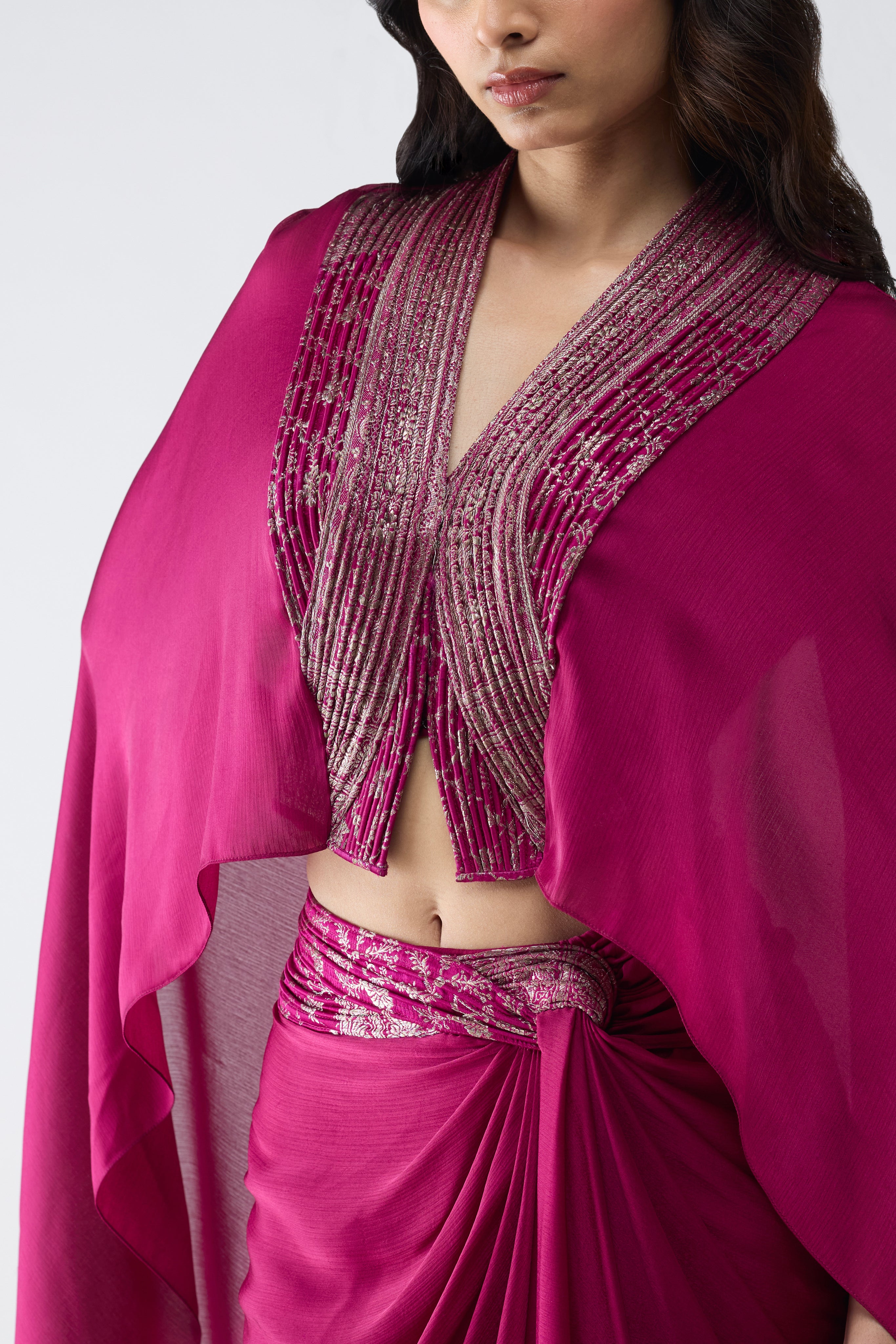 Structured Banarsi Cape Set