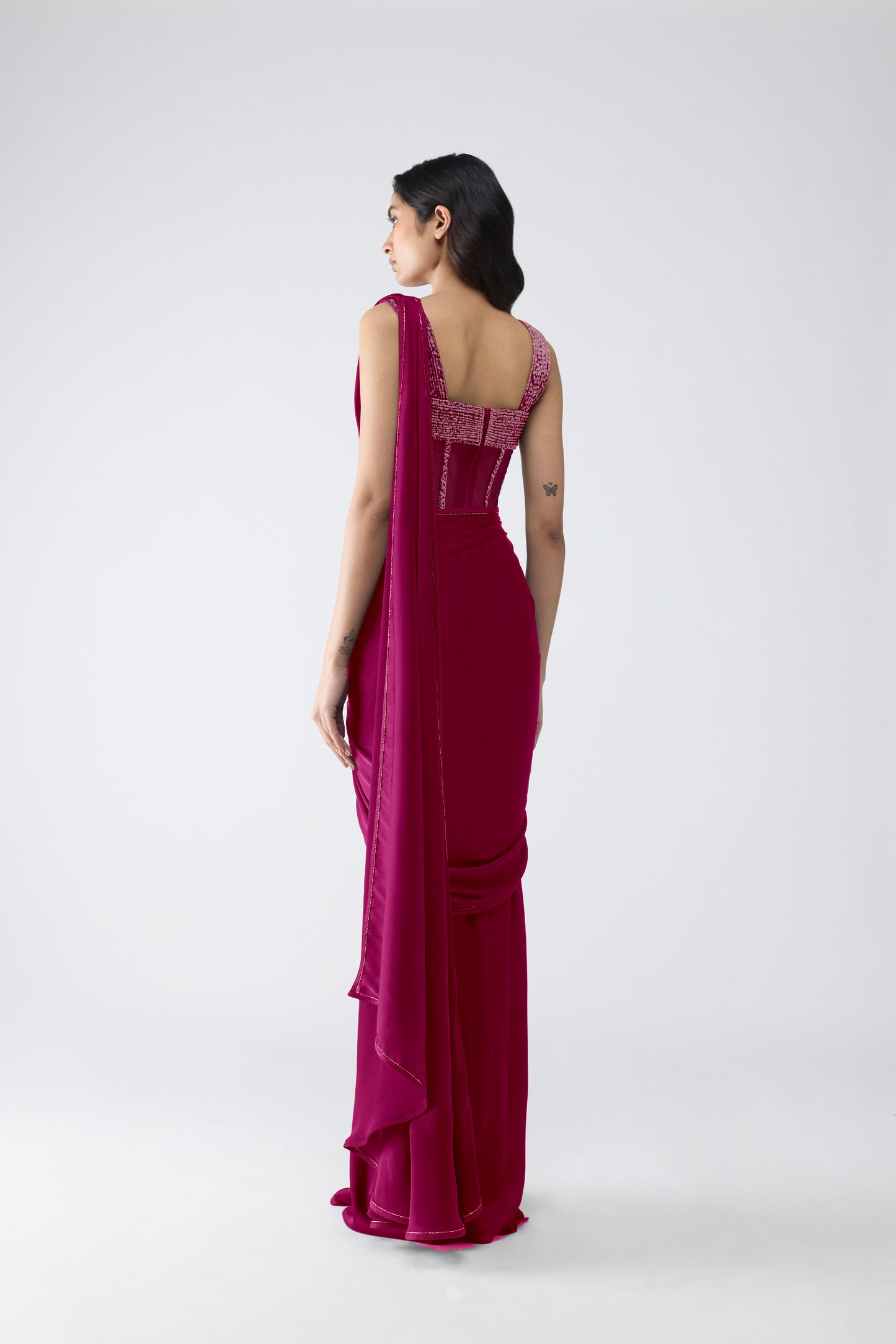 Vintage Banarsi Corset And Draped Saree