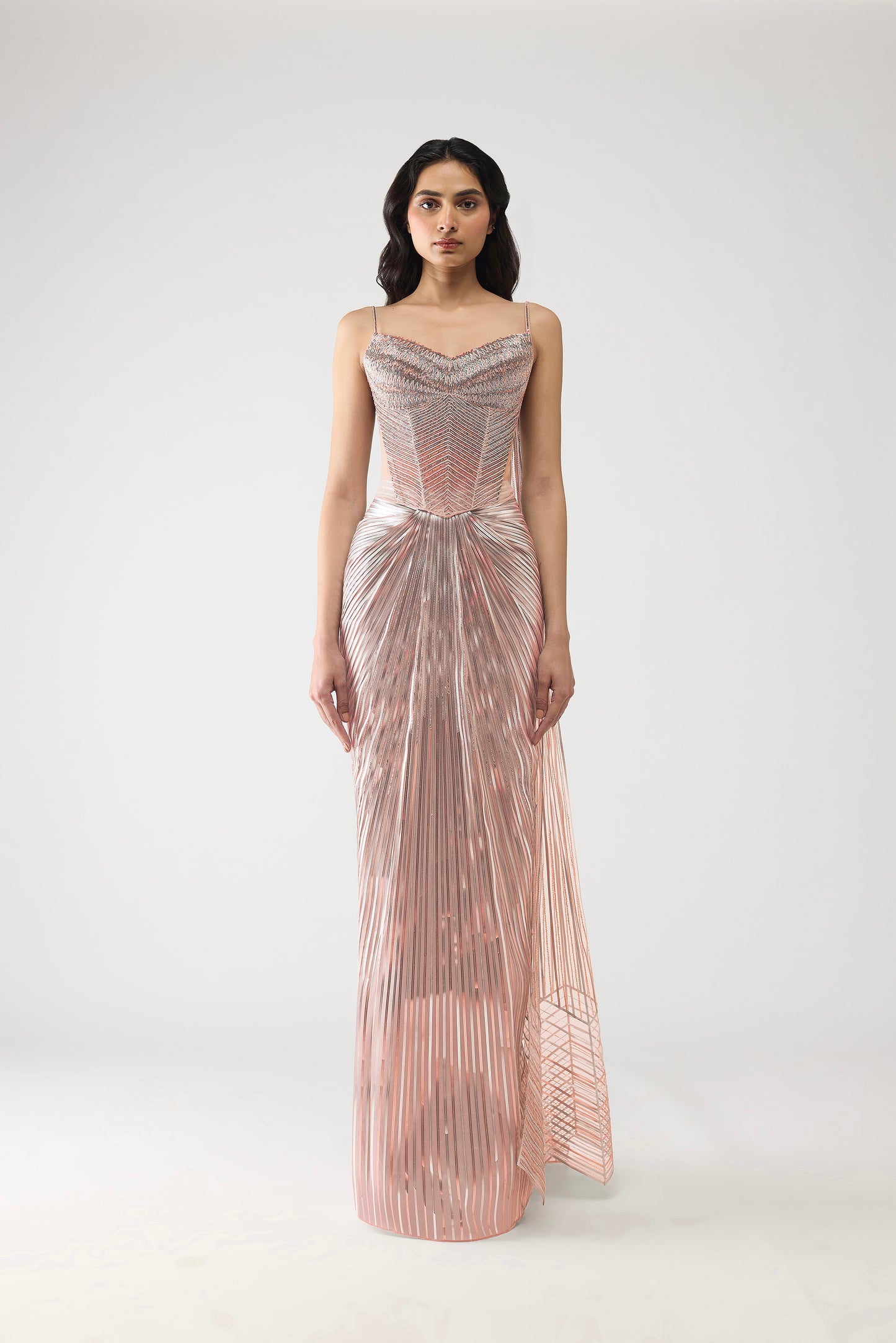 Metallic Scale Corset And Sunray Skirt