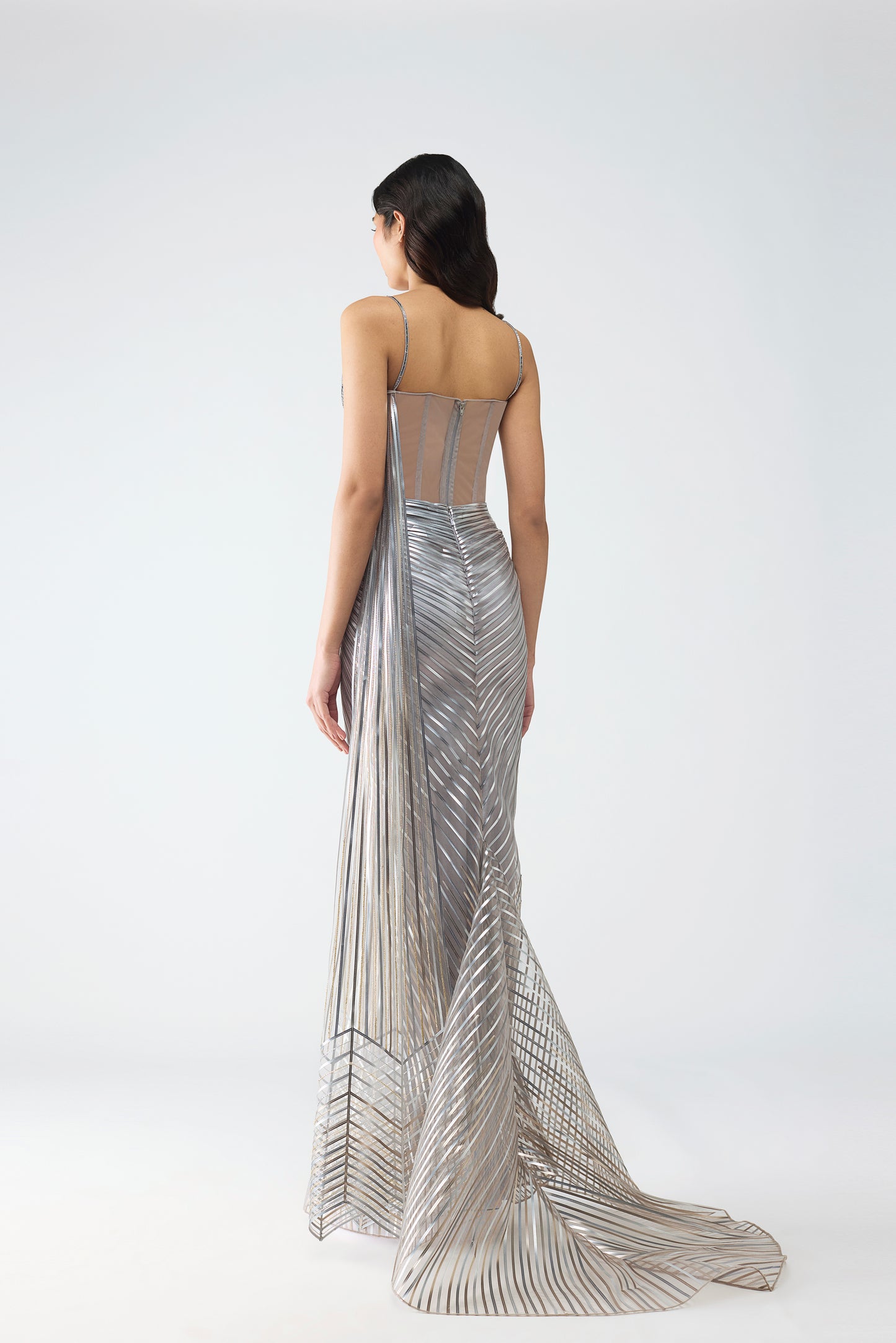 Metallic Scale Corset And Sunray Skirt