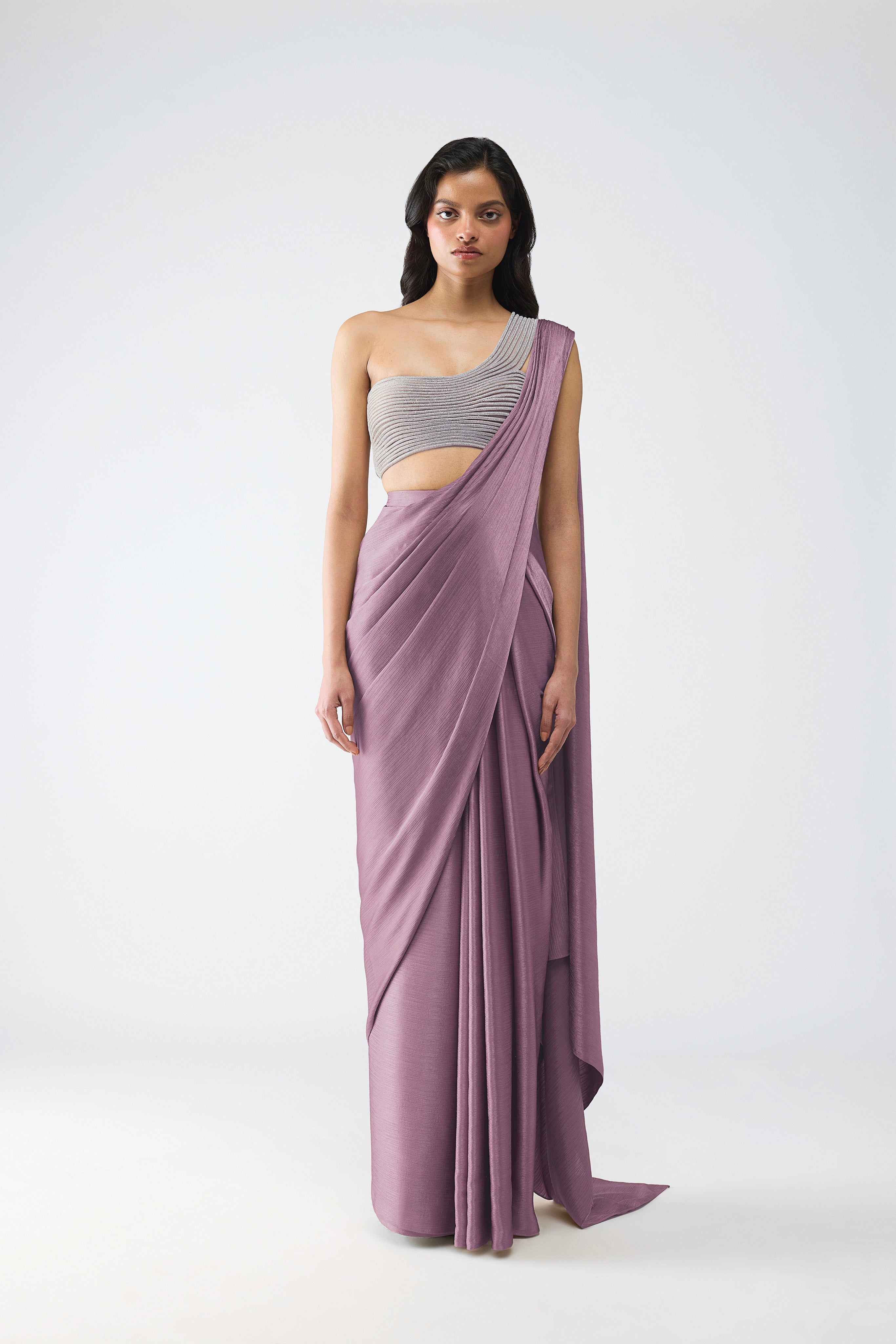 Crystalvein Top And Draped Saree