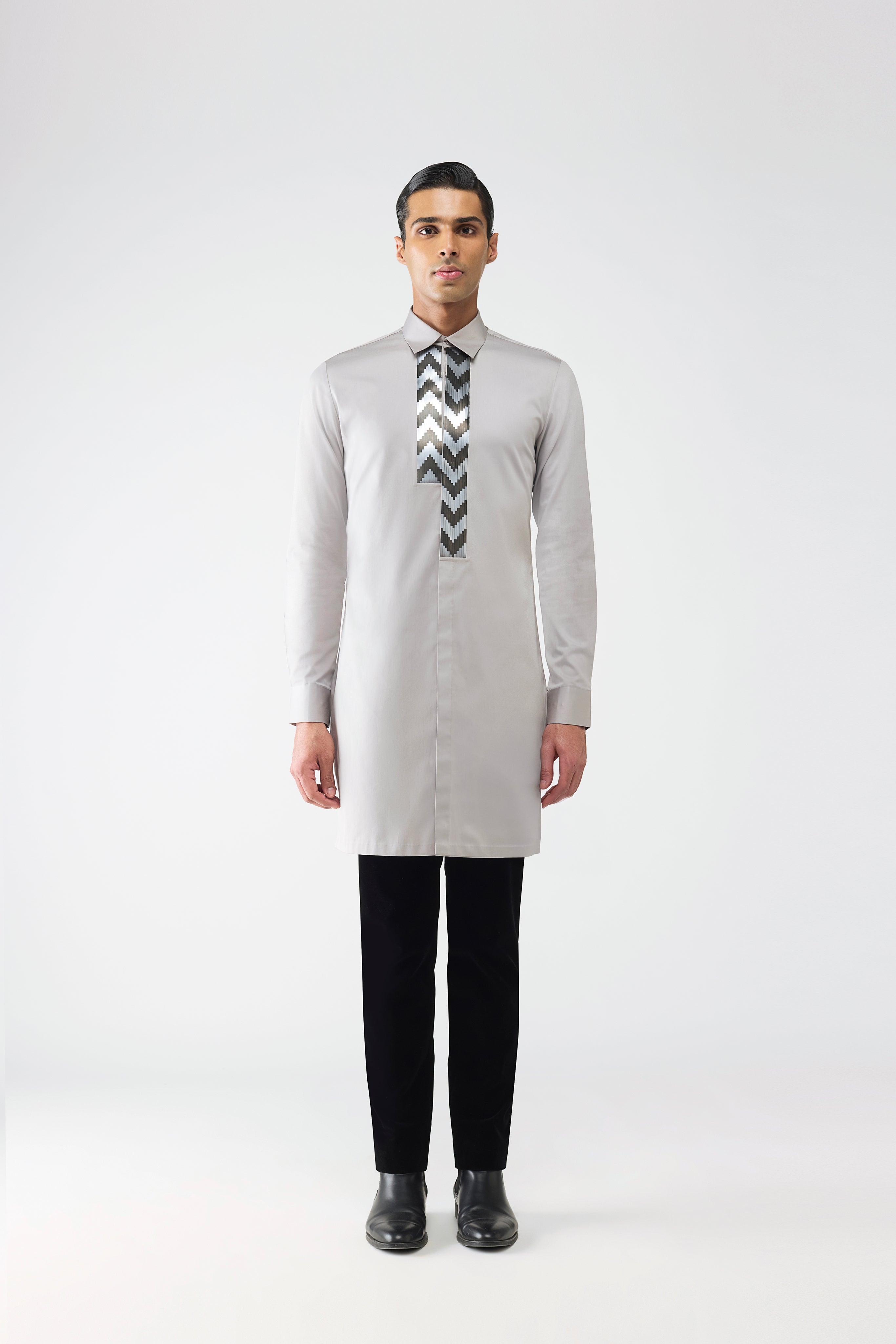 Metallic Chevron Longline Shirt