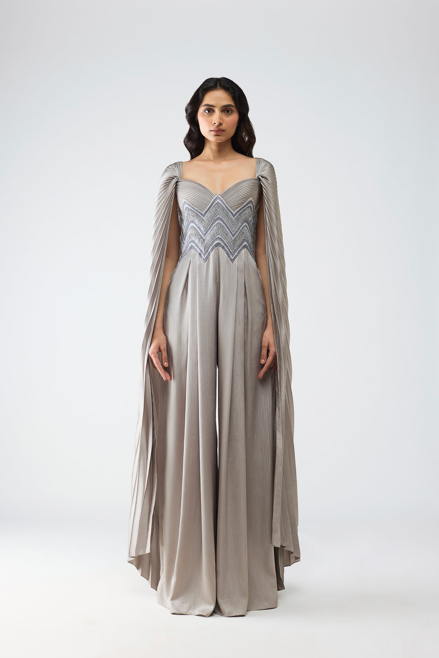 Metallic Scale Jumpsuit With Wings