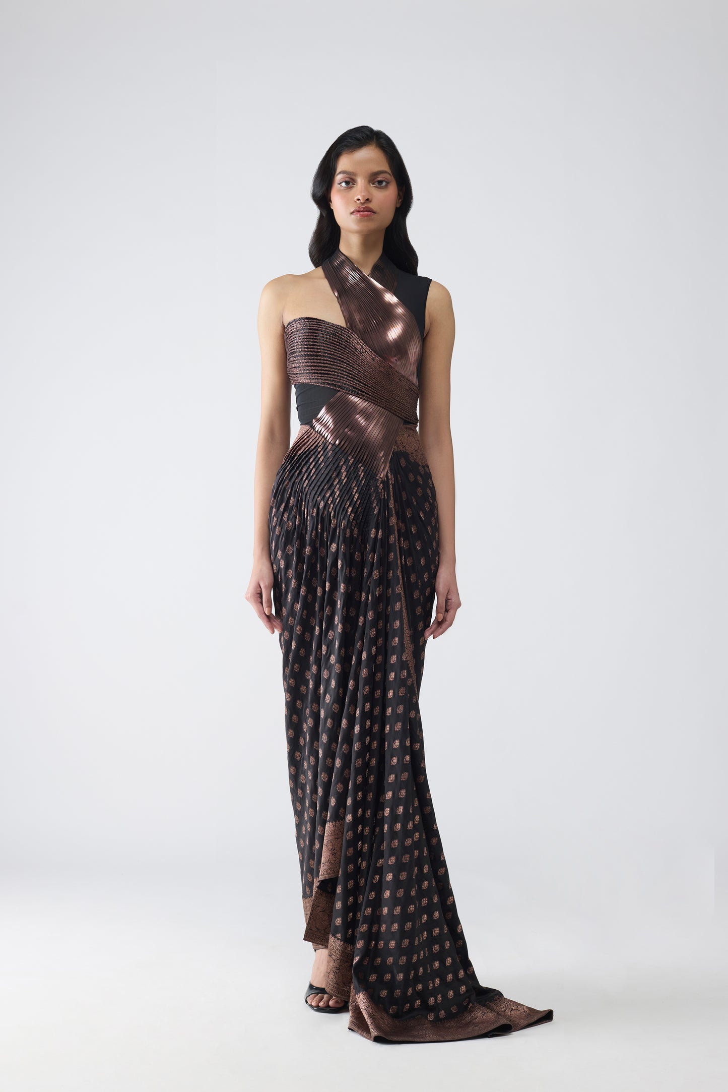 Vintage Banarsi Draped Gown