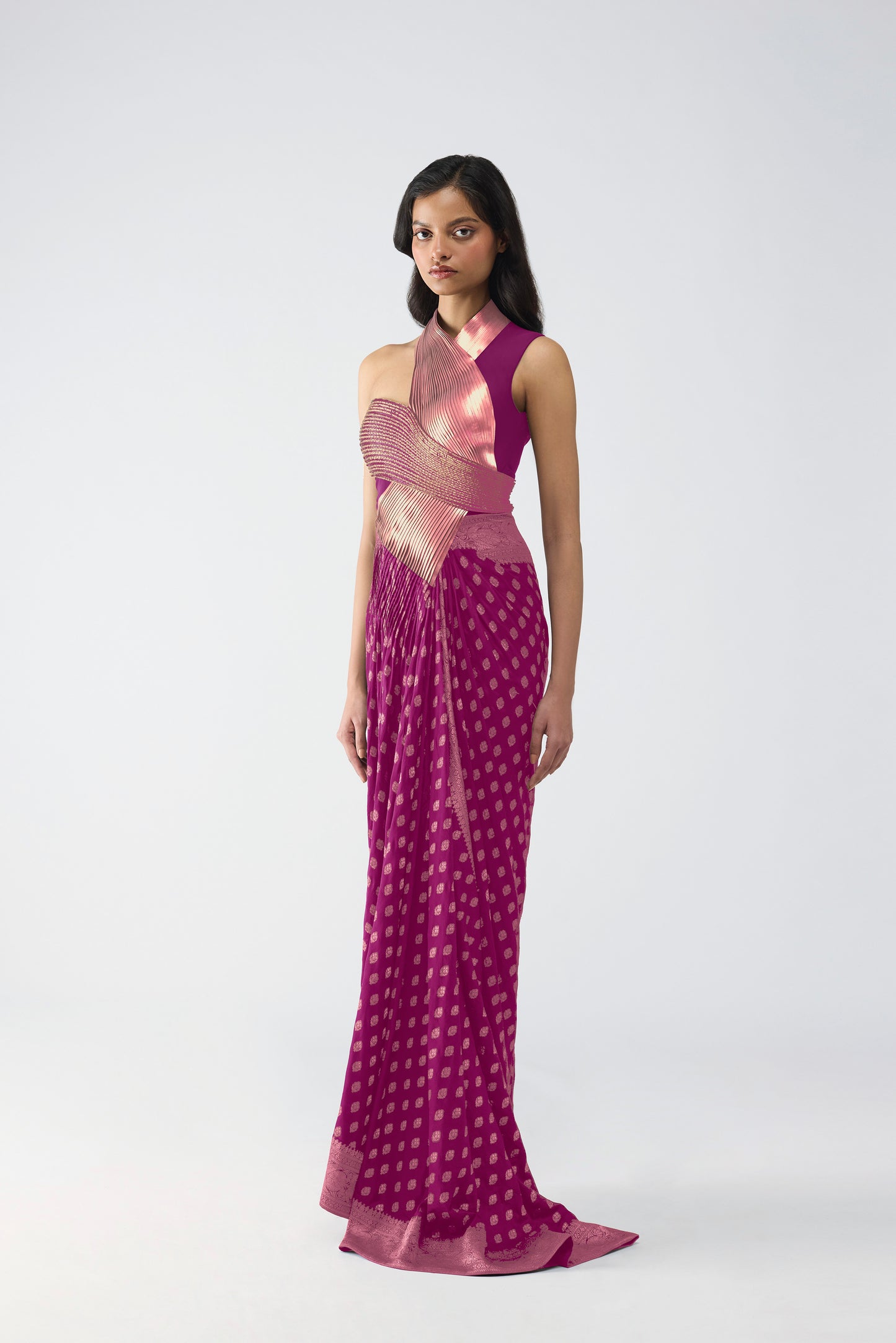 Vintage Banarsi Draped Gown