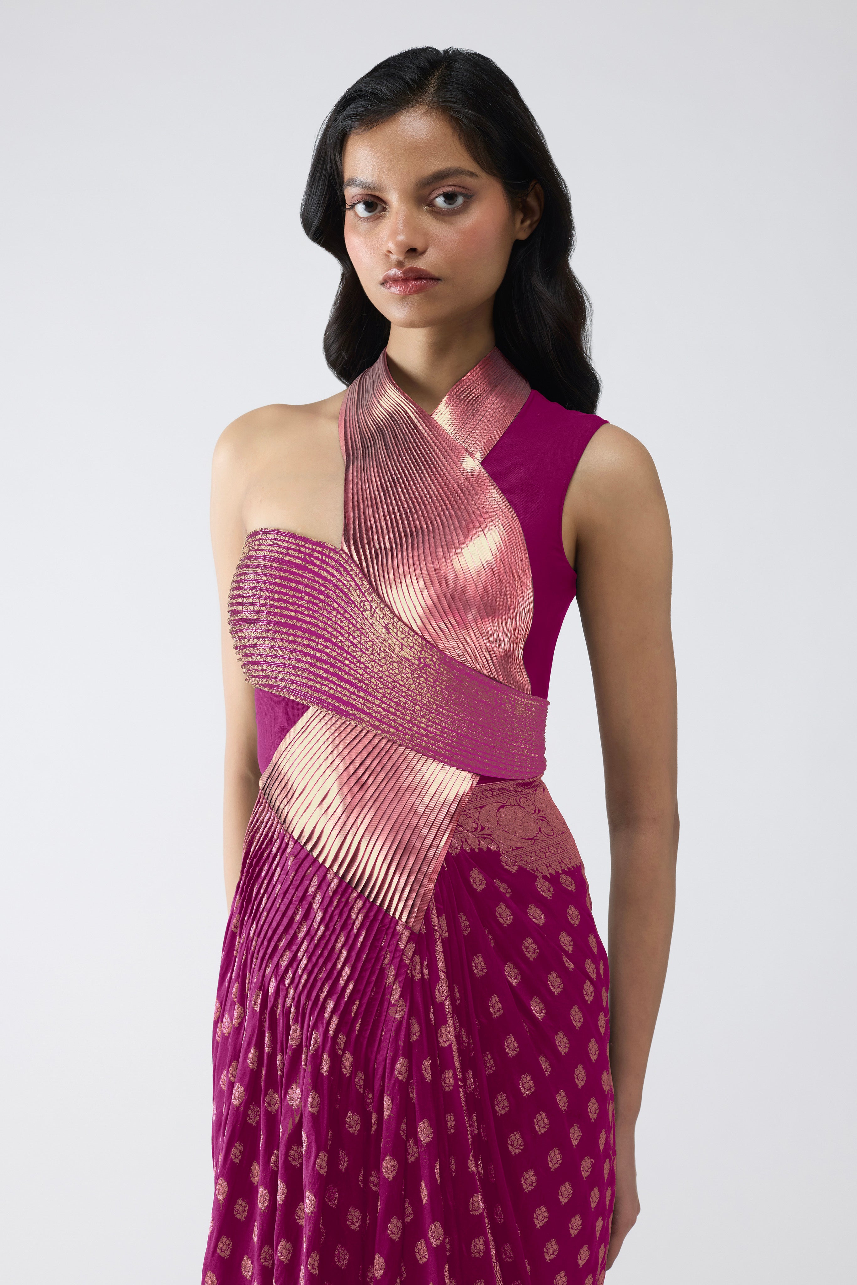 Vintage Banarsi Draped Gown