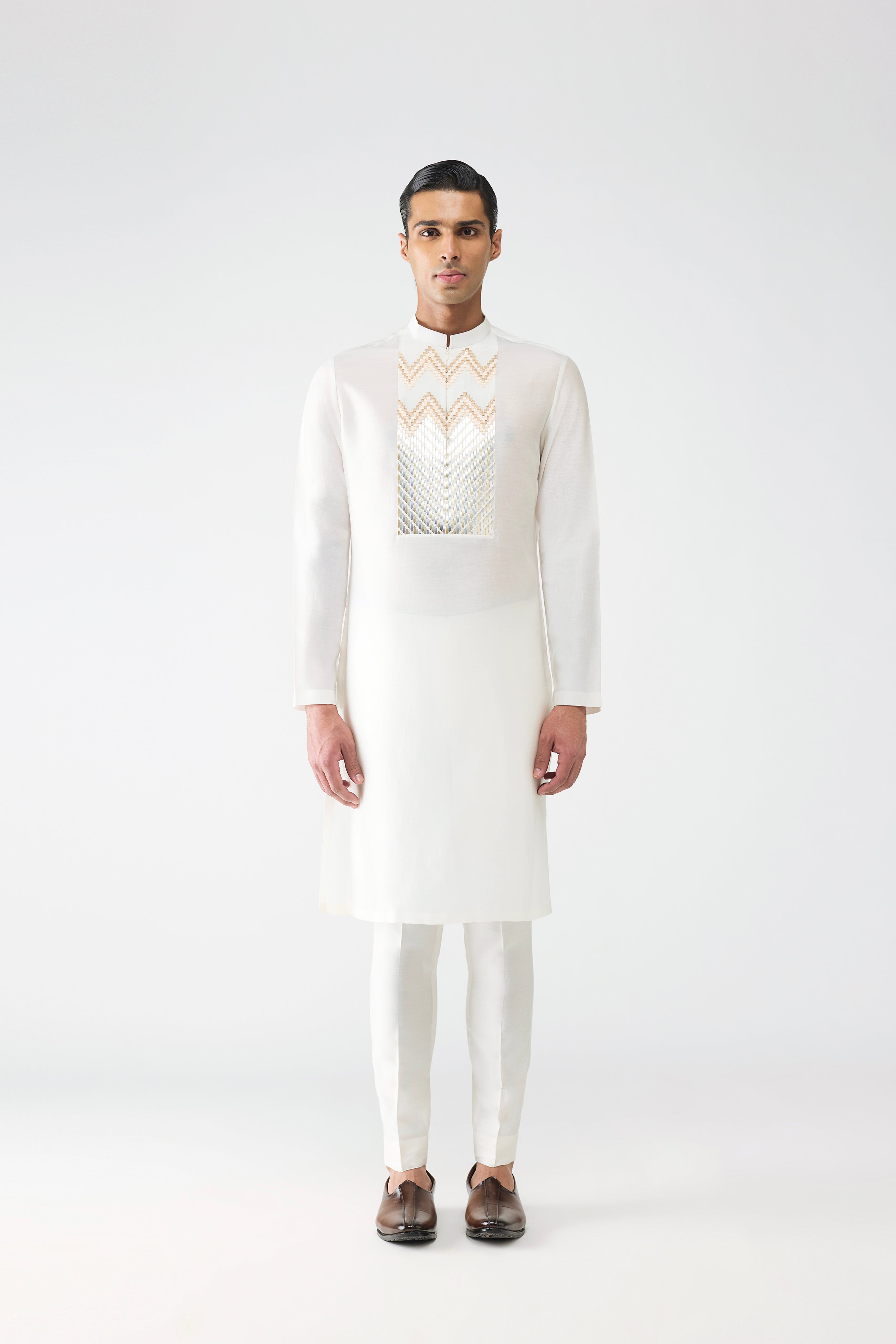 Metallic Embroidered Kurta Set