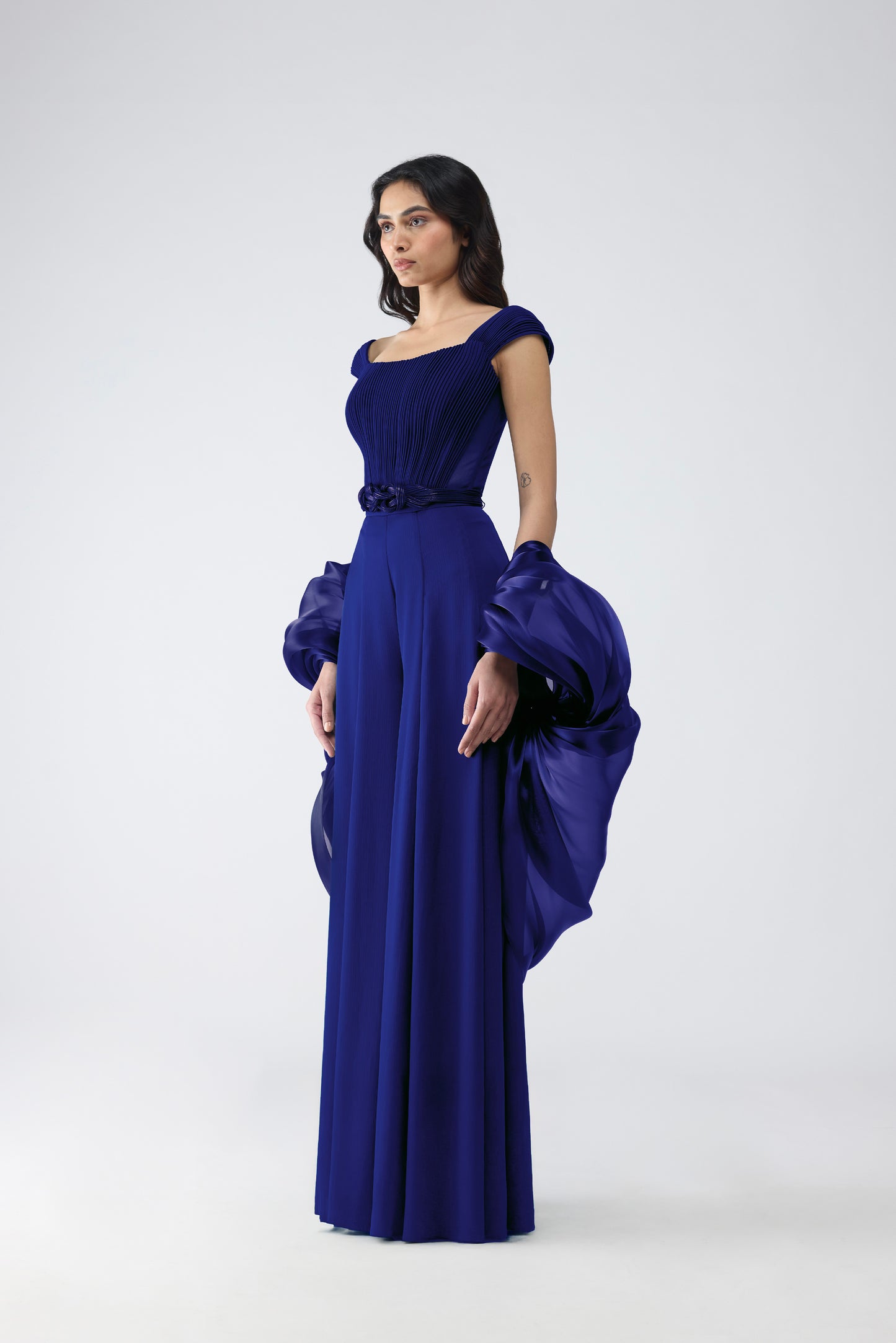 Structured Bustier With Pants And Cape