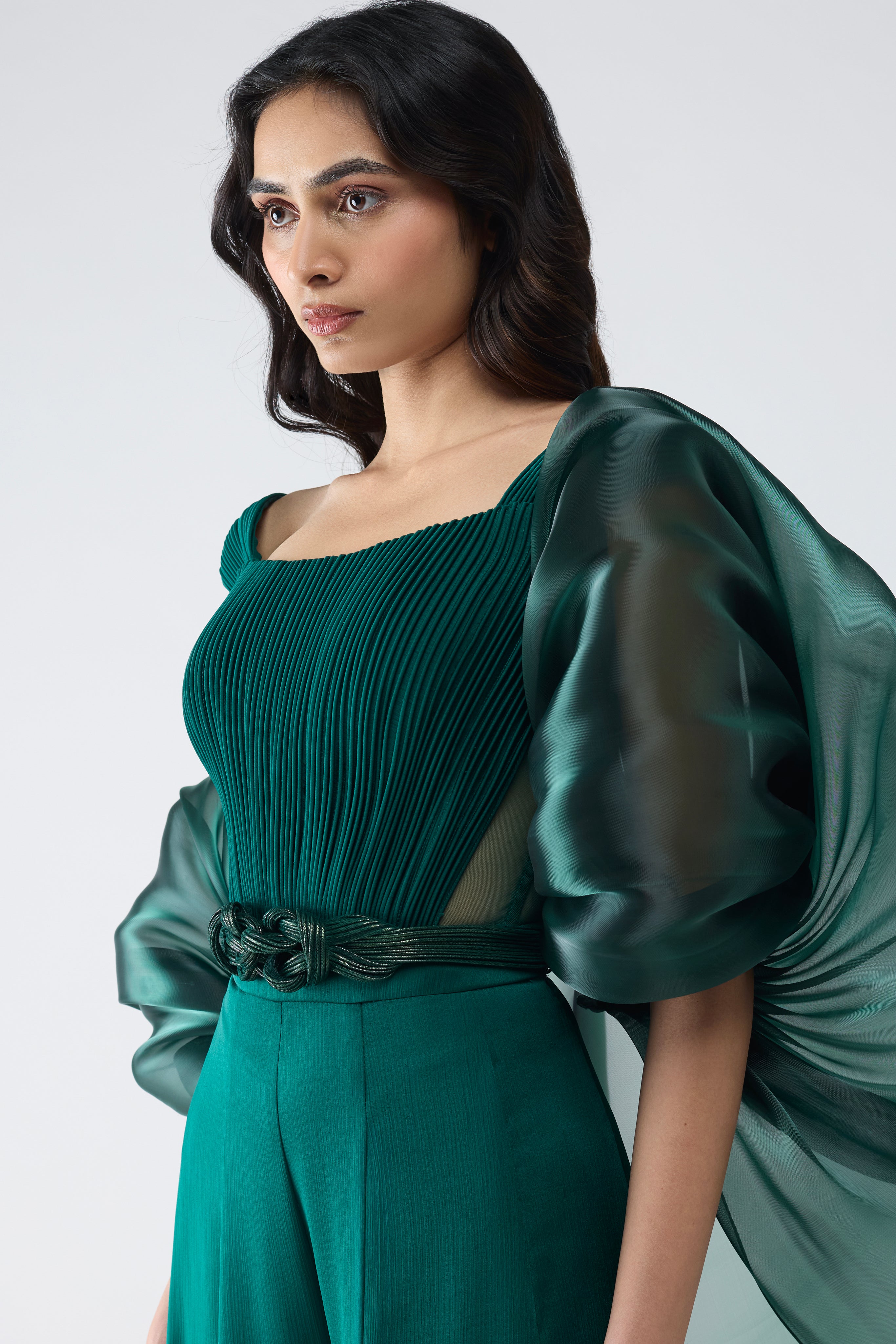 Structured Bustier With Pants And Cape