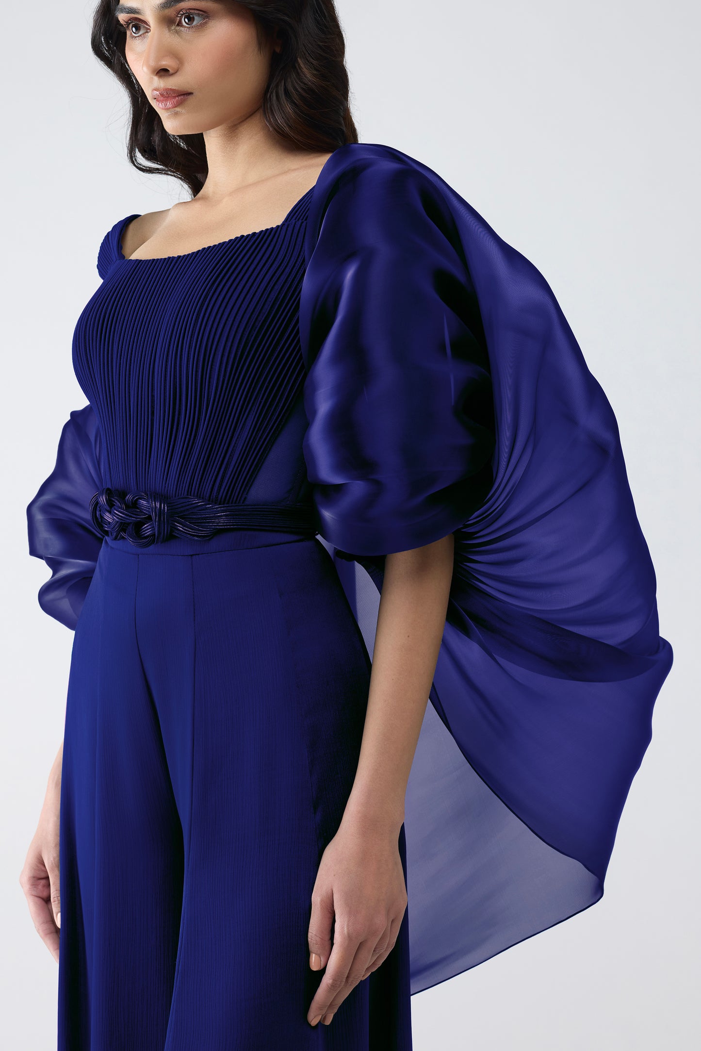 Structured Bustier With Pants And Cape