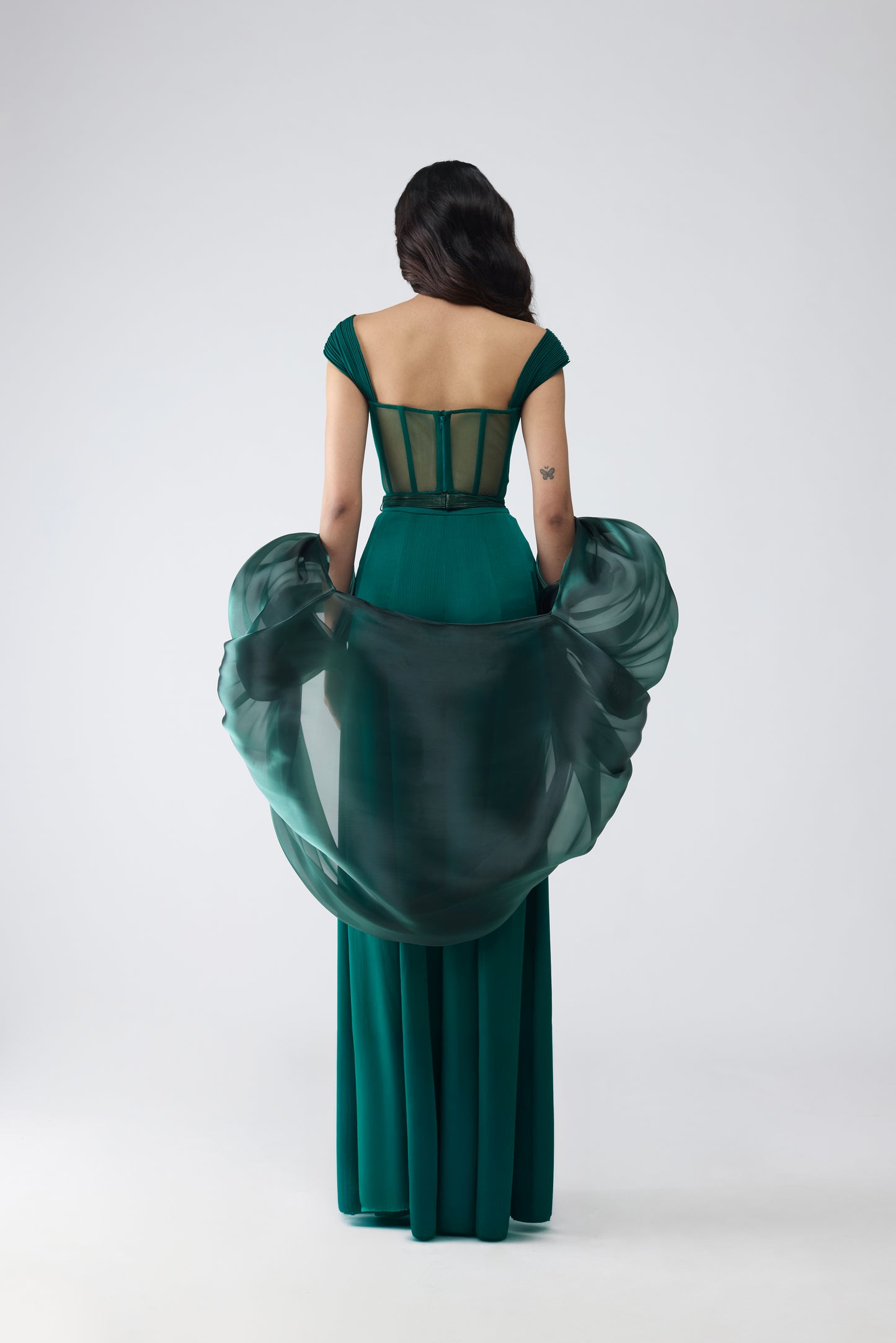 Structured Bustier With Pants And Cape