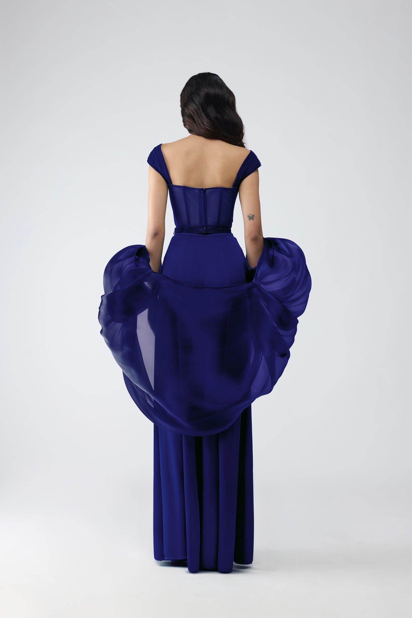 Structured Bustier With Pants And Cape