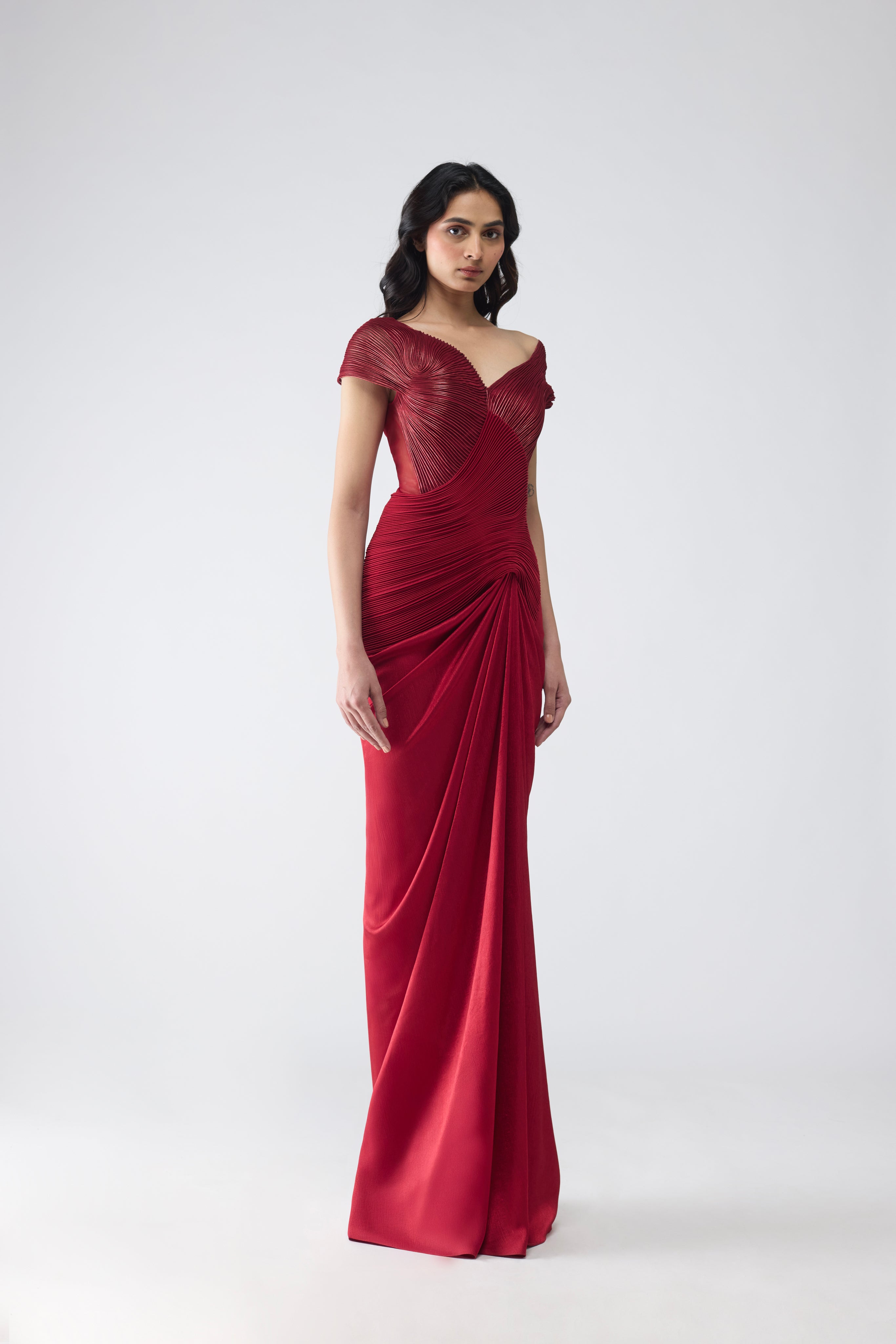 Moulded Draped Gown