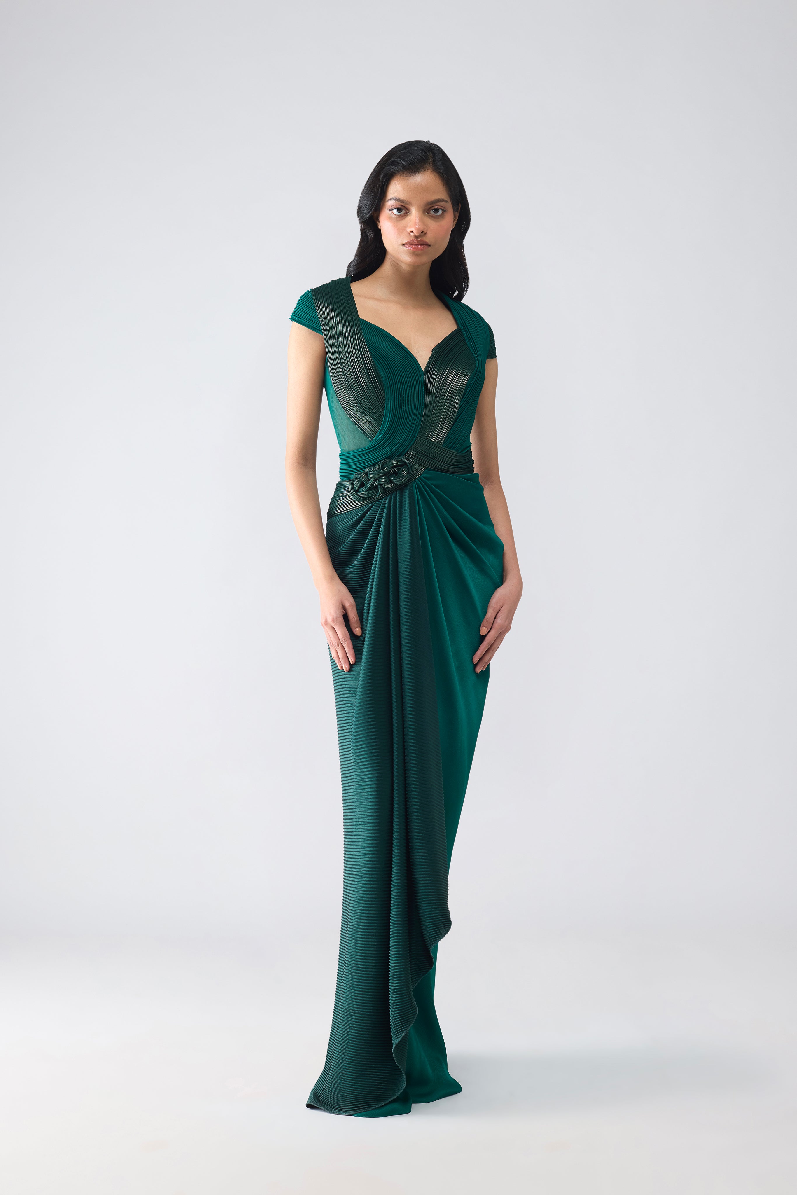Moulded Draped Gown