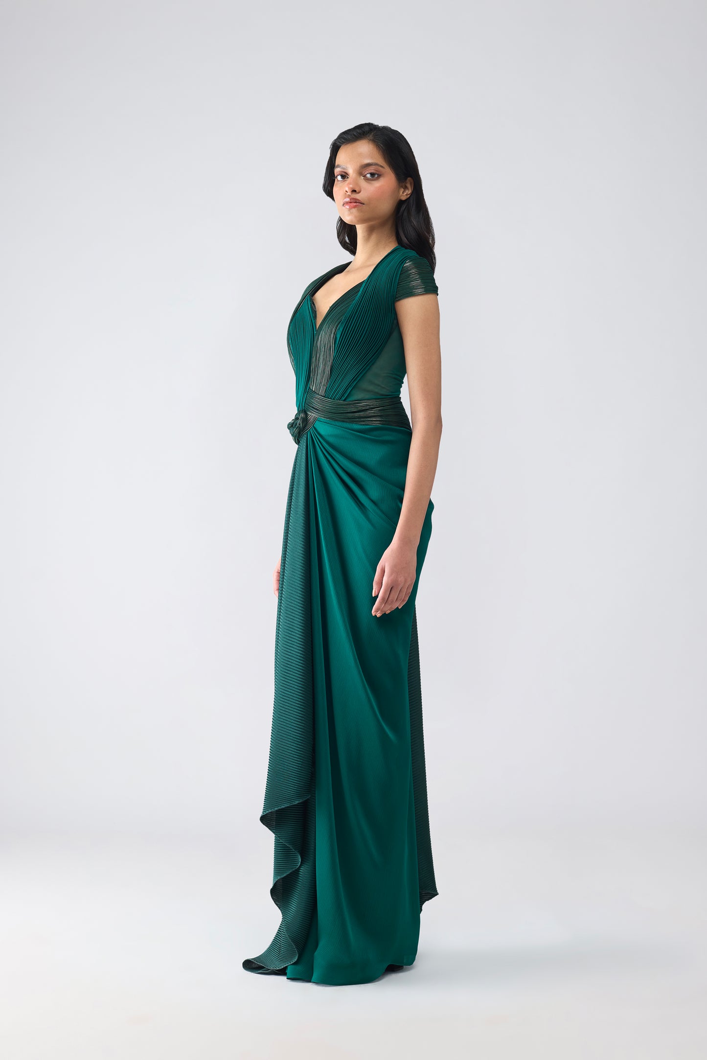 Moulded Draped Gown