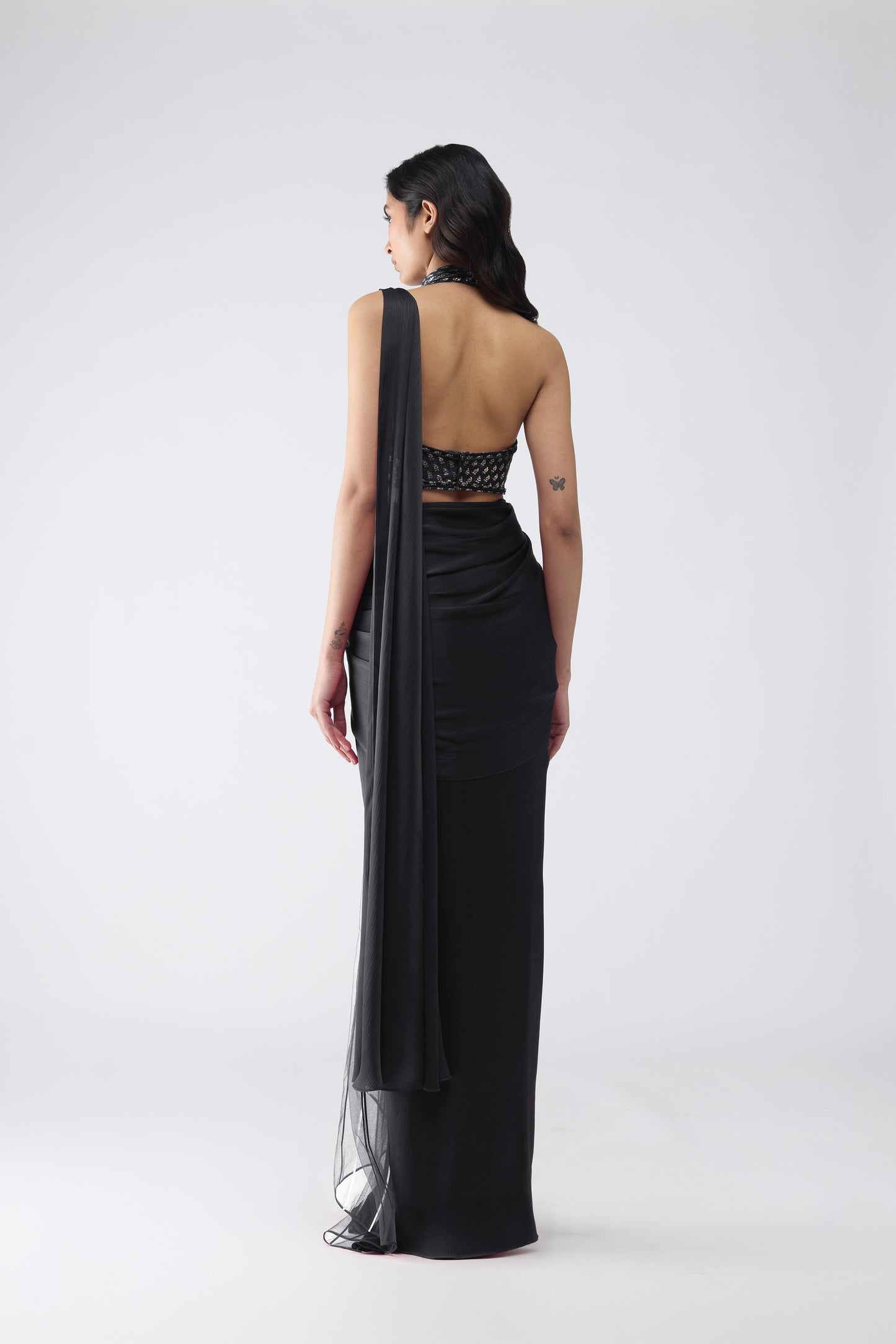 Vintage Banarsi Halter And Draped Saree