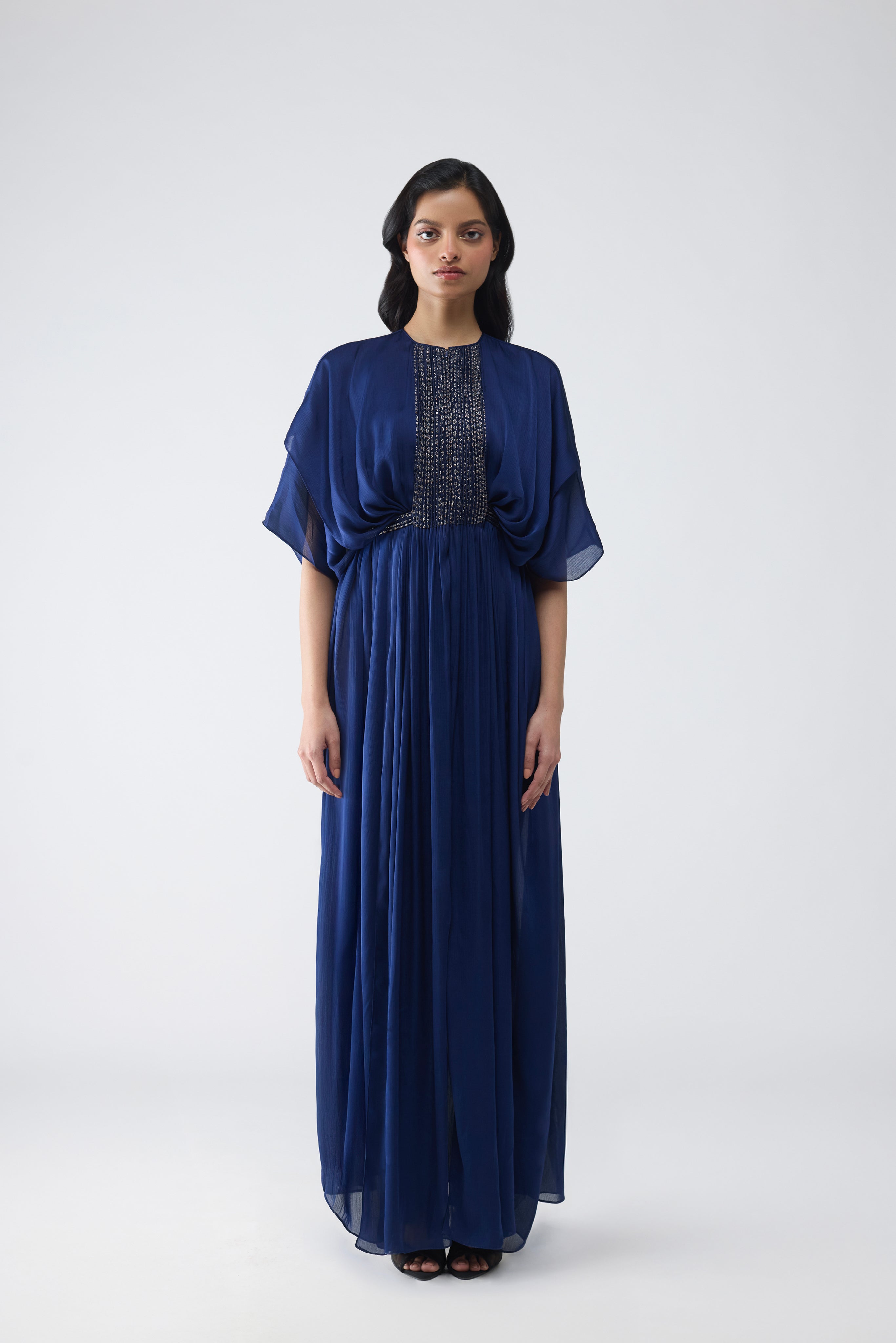 Layered Banarsi Pleated Dress