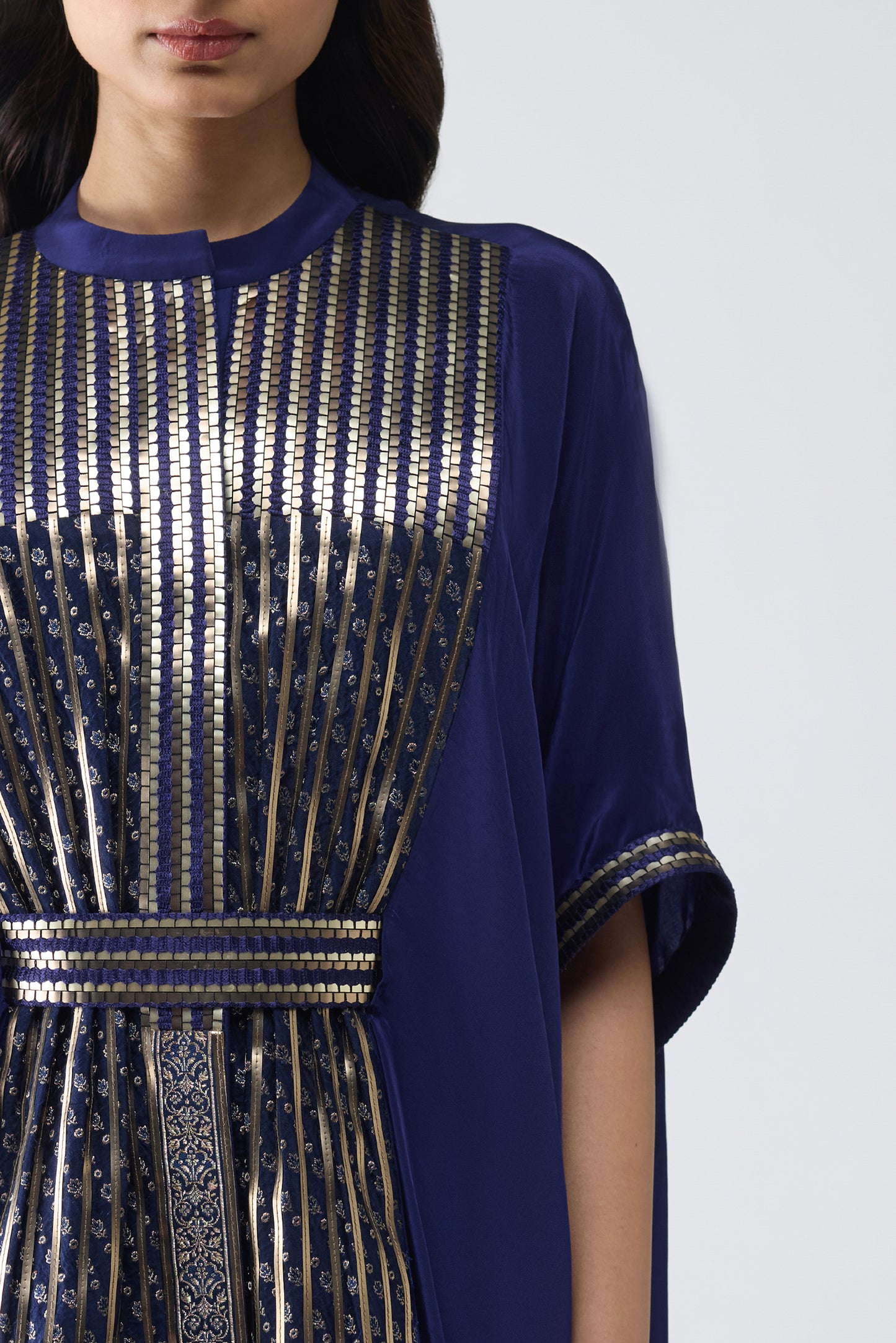 Banarsi Panelled Long Shirt Set