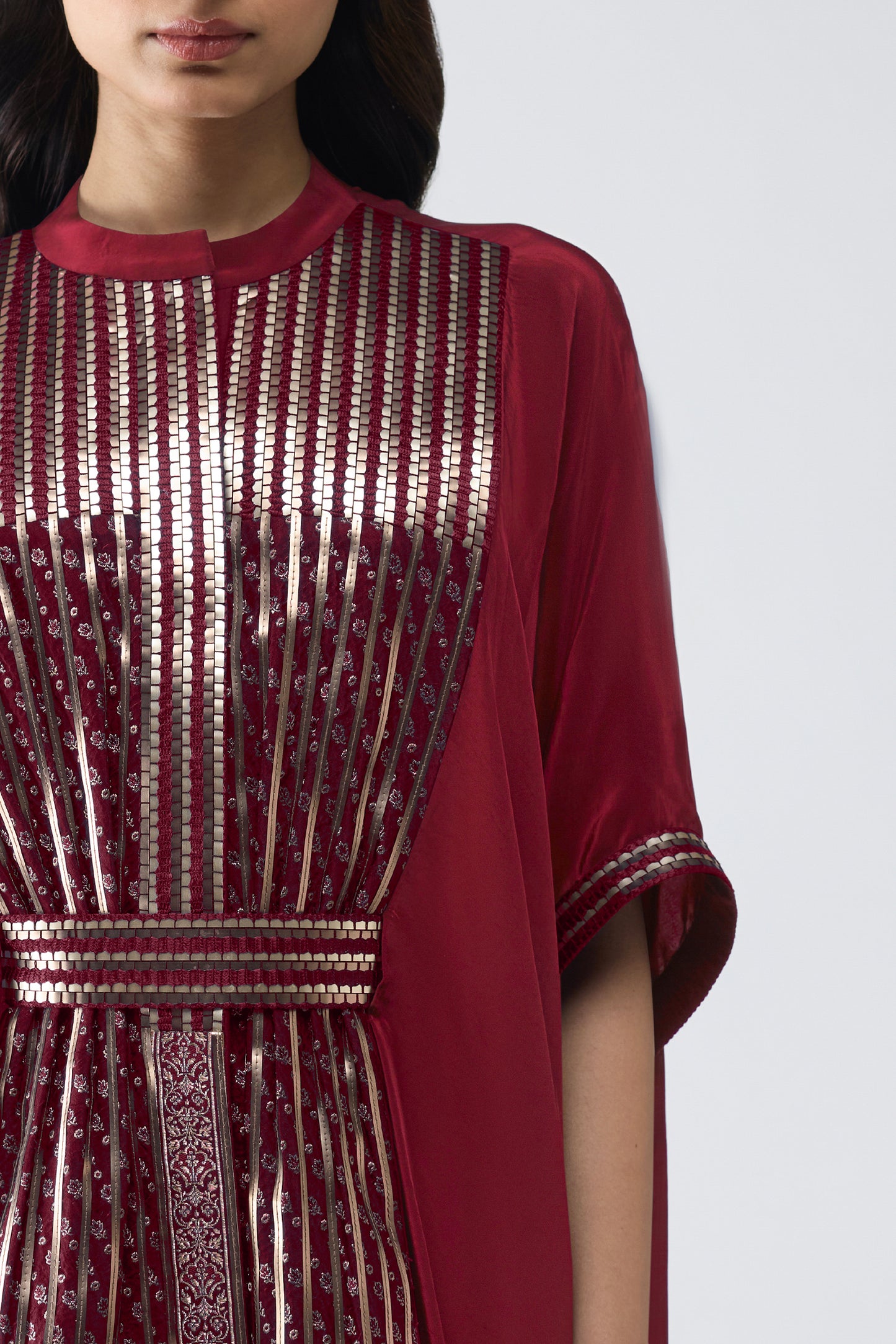 Banarsi Panelled Long Shirt Set