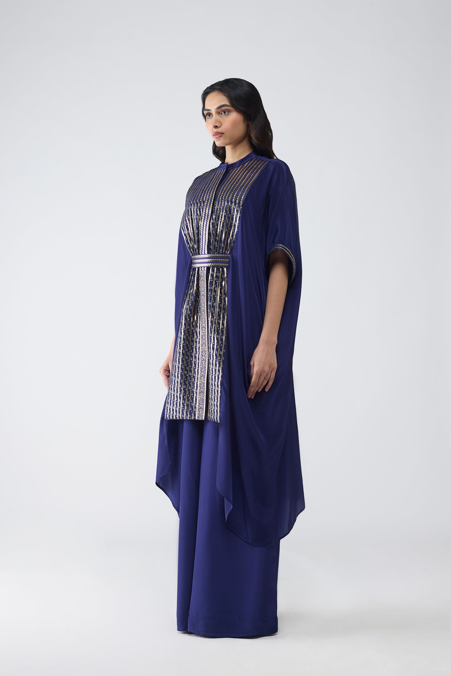 Banarsi Panelled Long Shirt Set