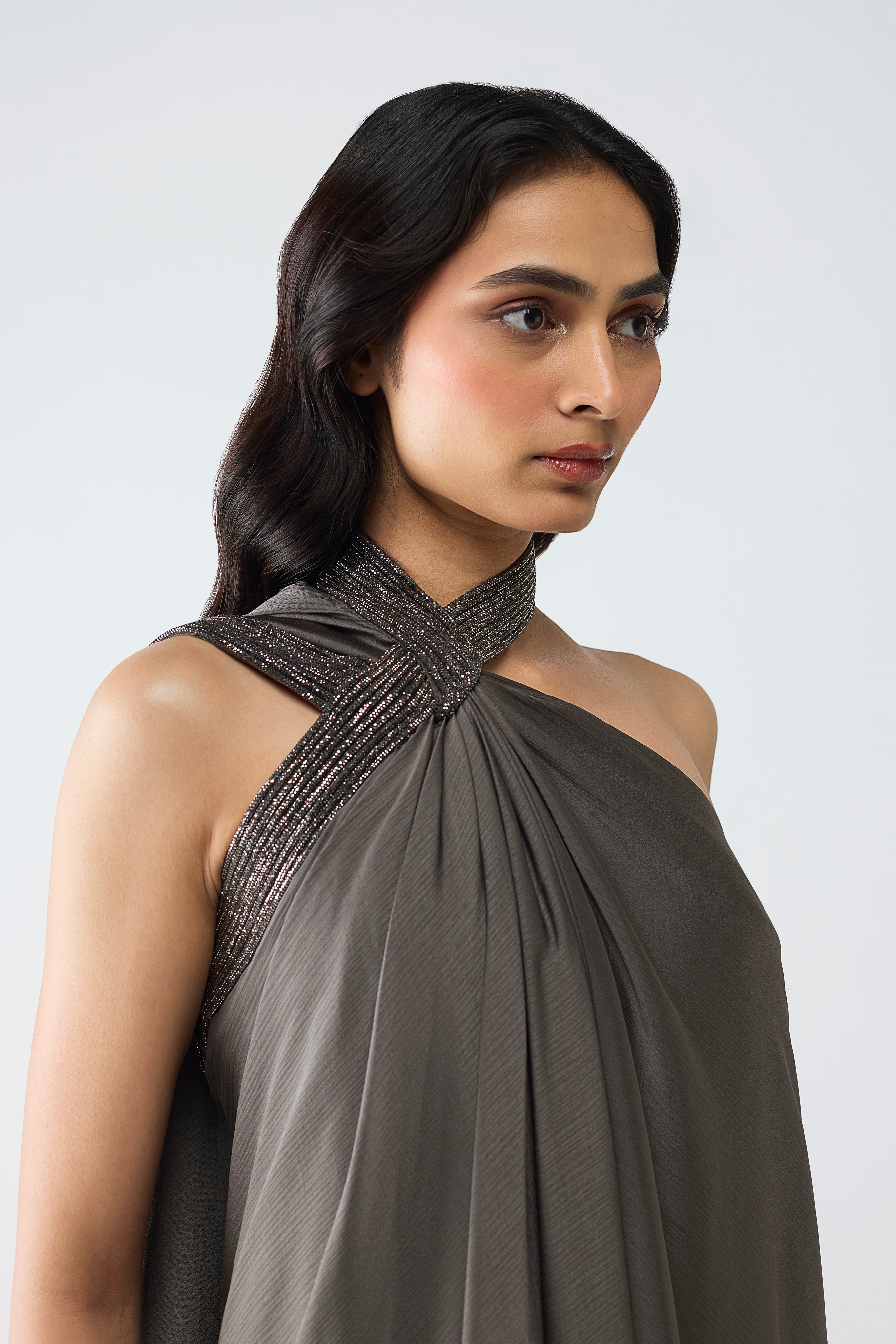 Halter Crstalvein Detail Dress