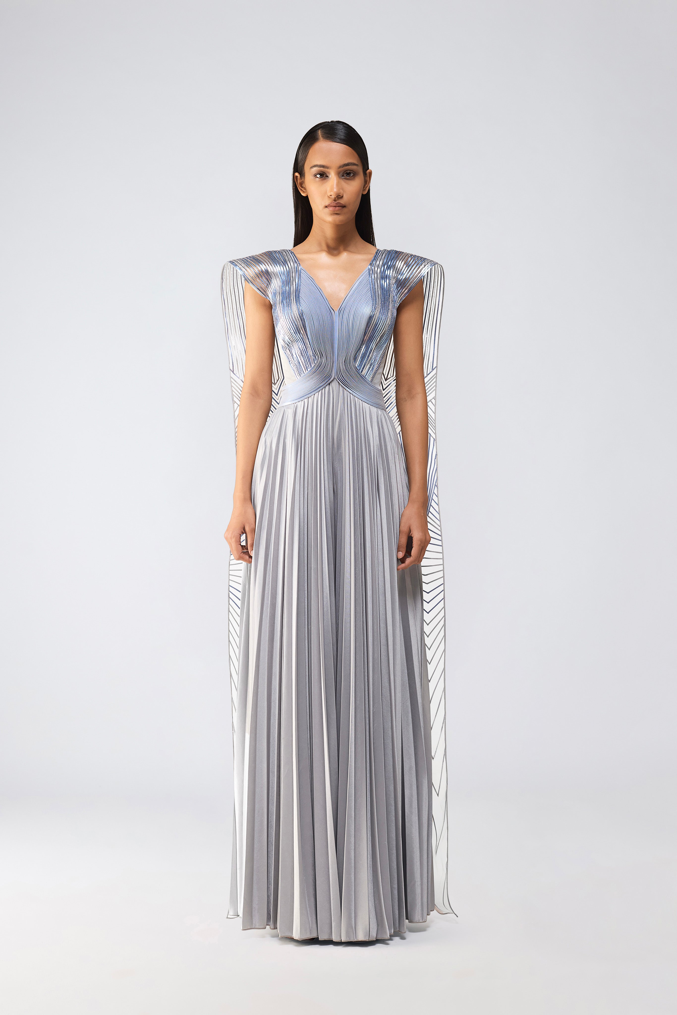 Metallic Jumpsuit With Wings