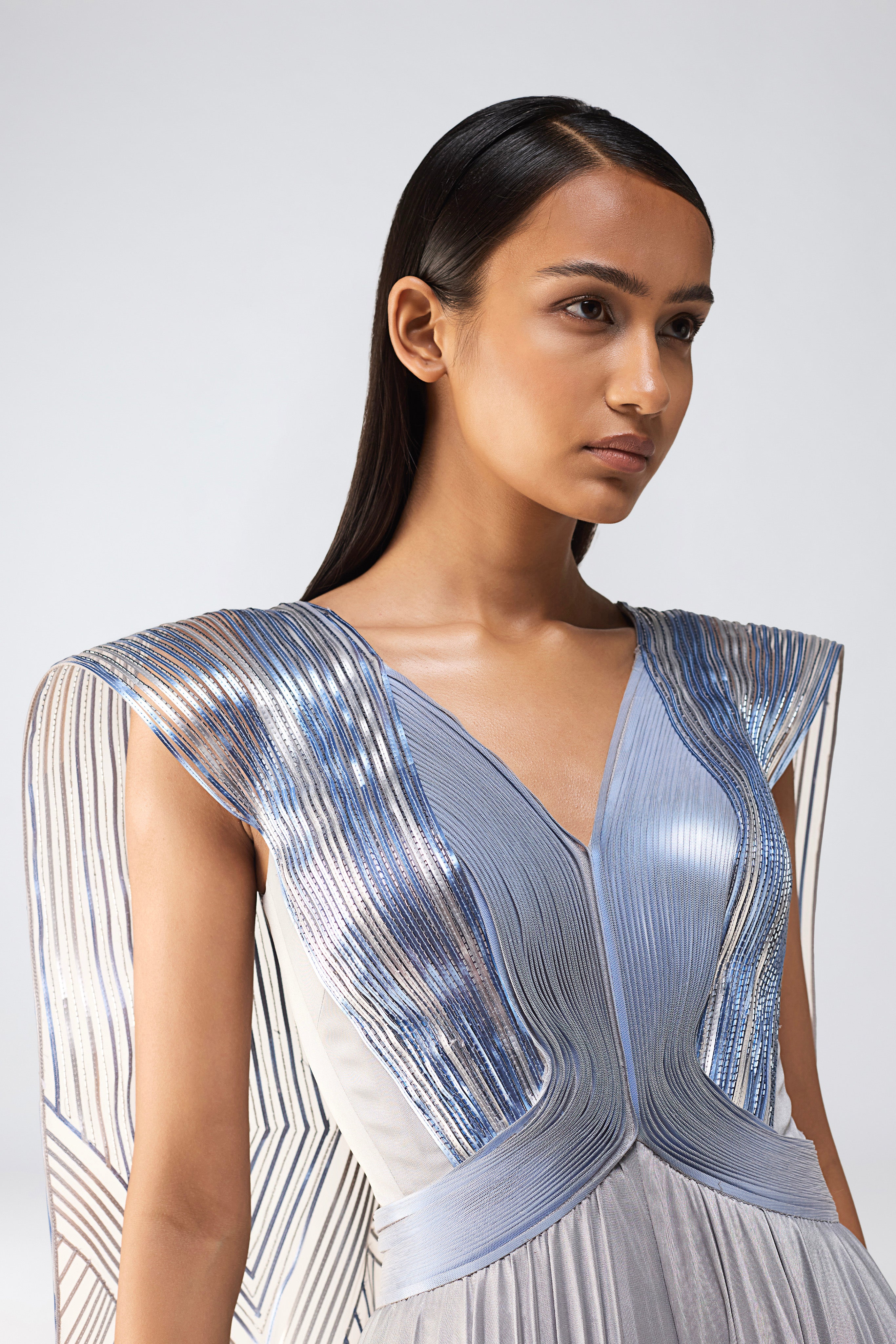 Metallic Jumpsuit With Wings