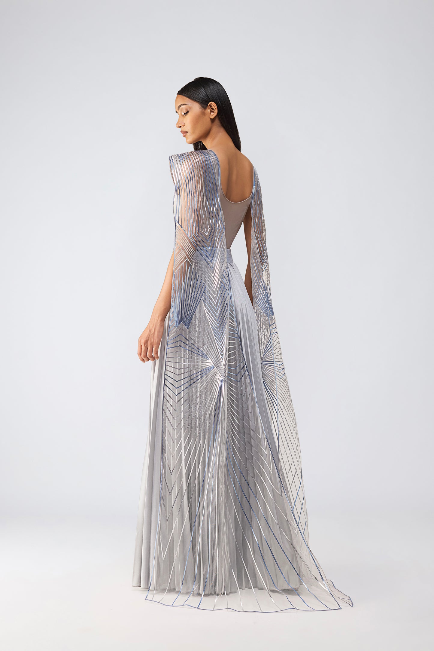 Metallic Jumpsuit With Wings