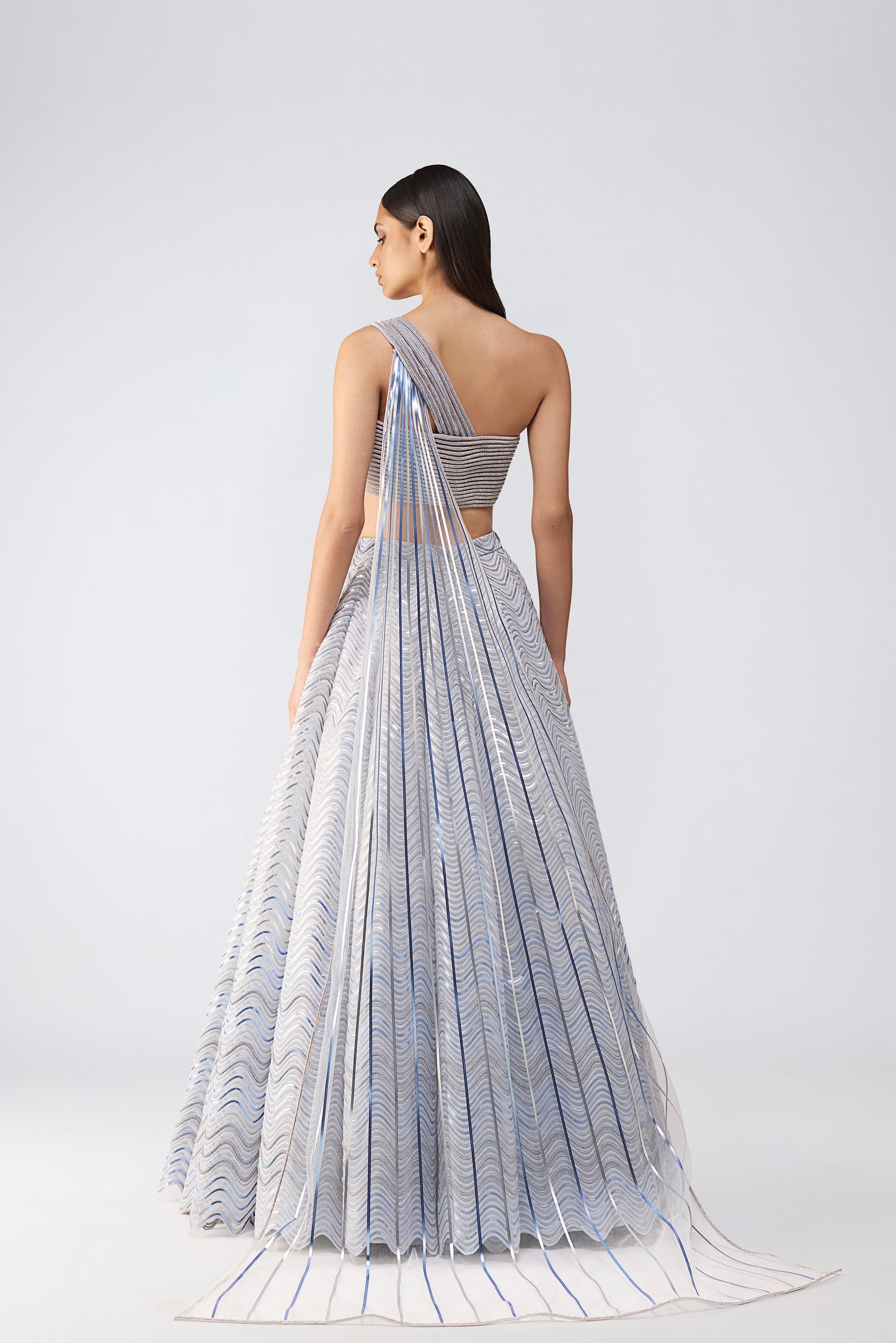 Structured Crystalvein Top And Wave Skirt