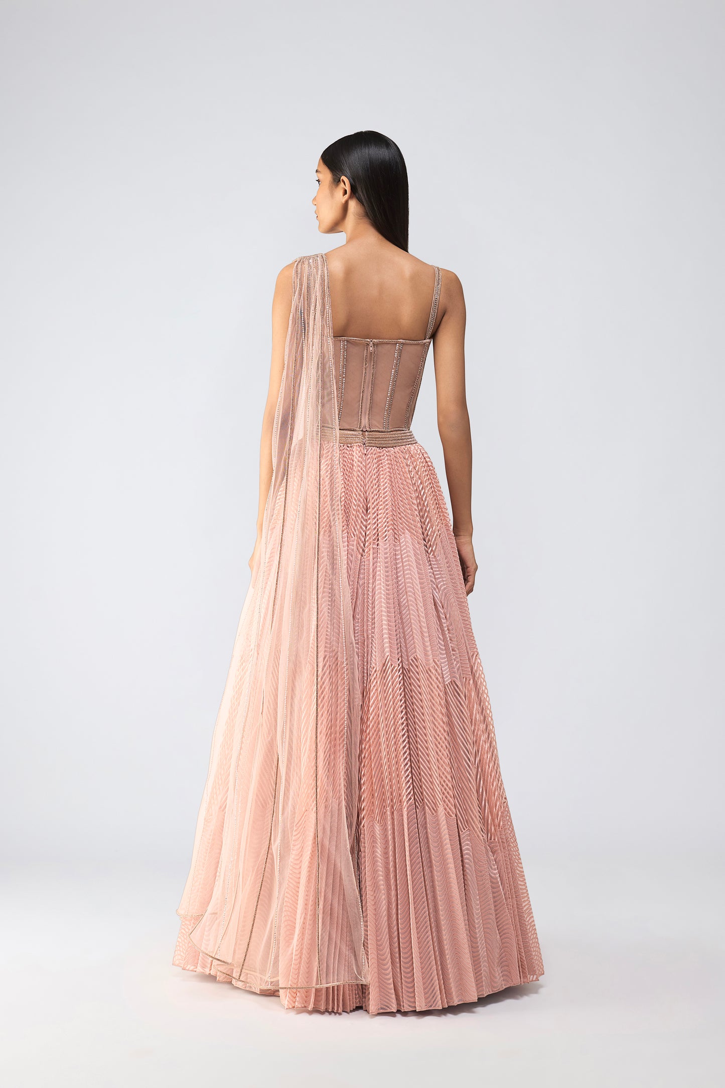 Crystalvein Corset With Metallic Wave Skirt