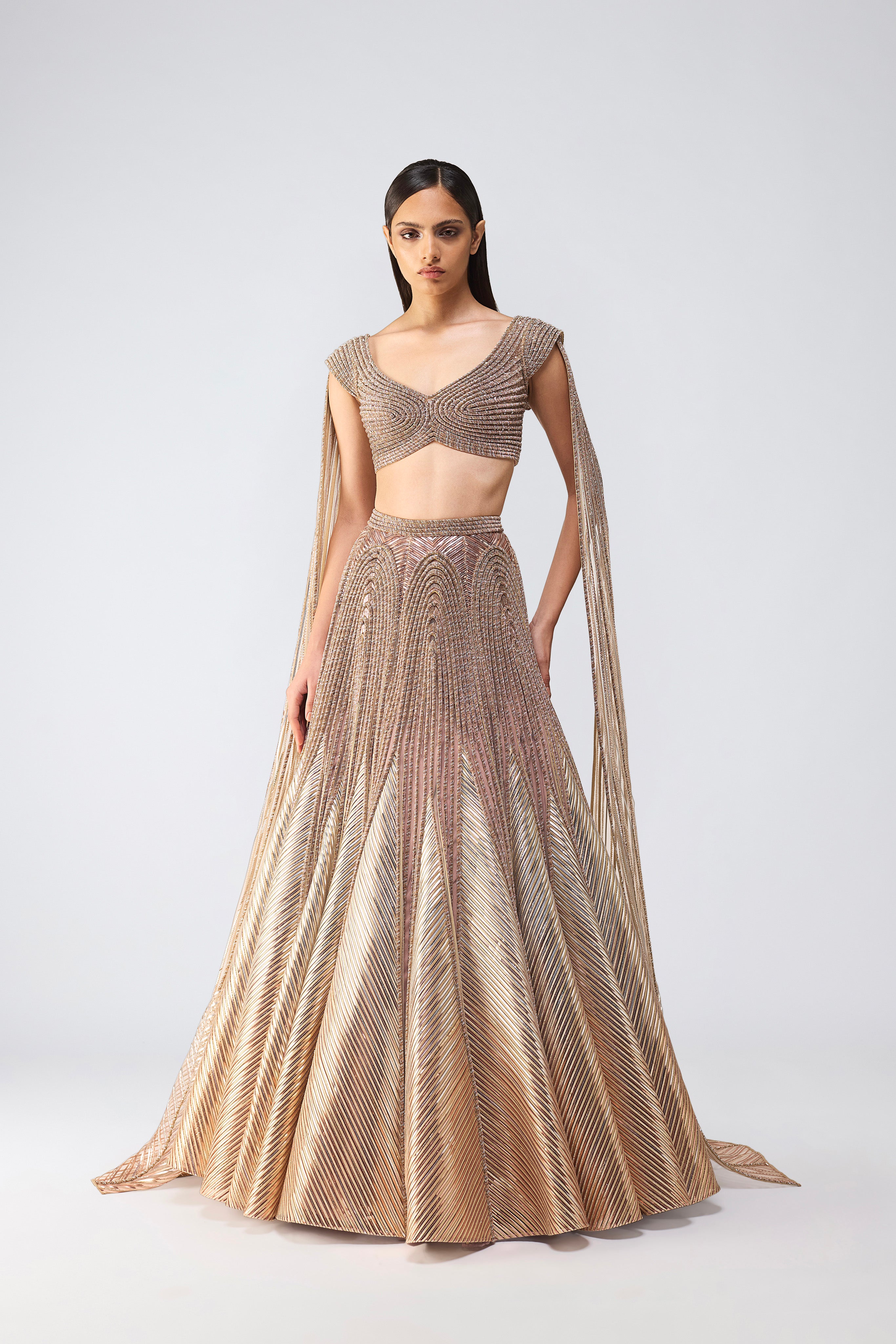 Crystalvein Top And Skirt With Drape