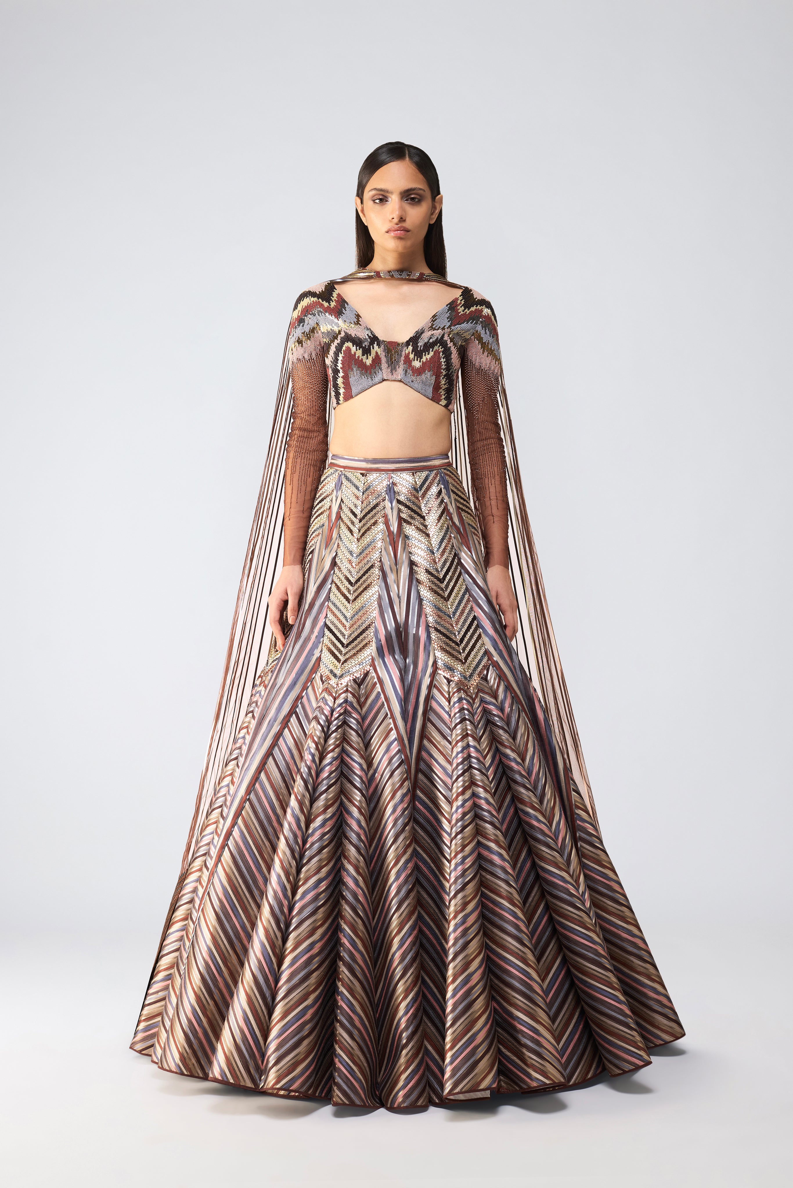 Metallic Supersonic Top And Skirt