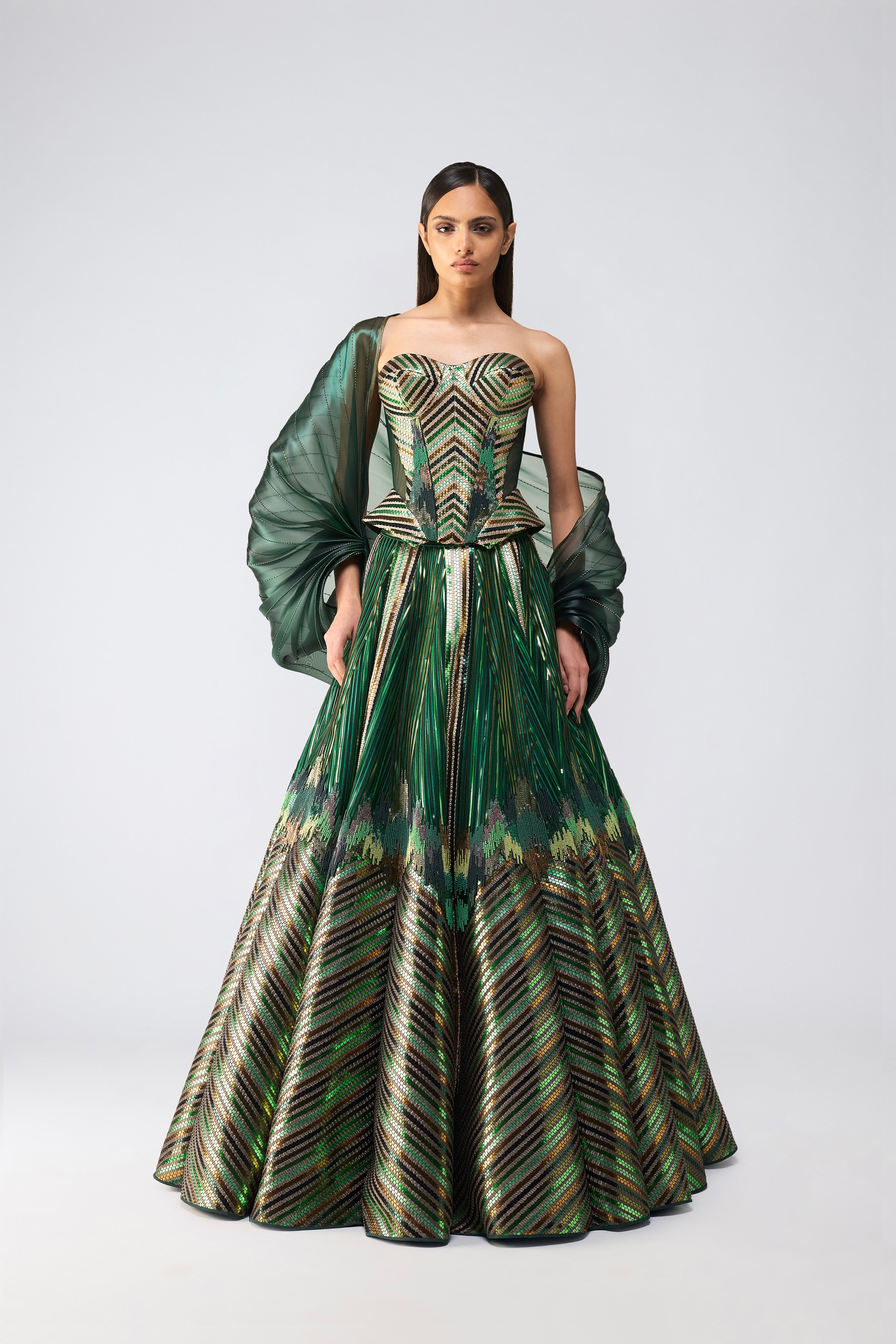 Metallic Supersonic Corset Skirt And Cape