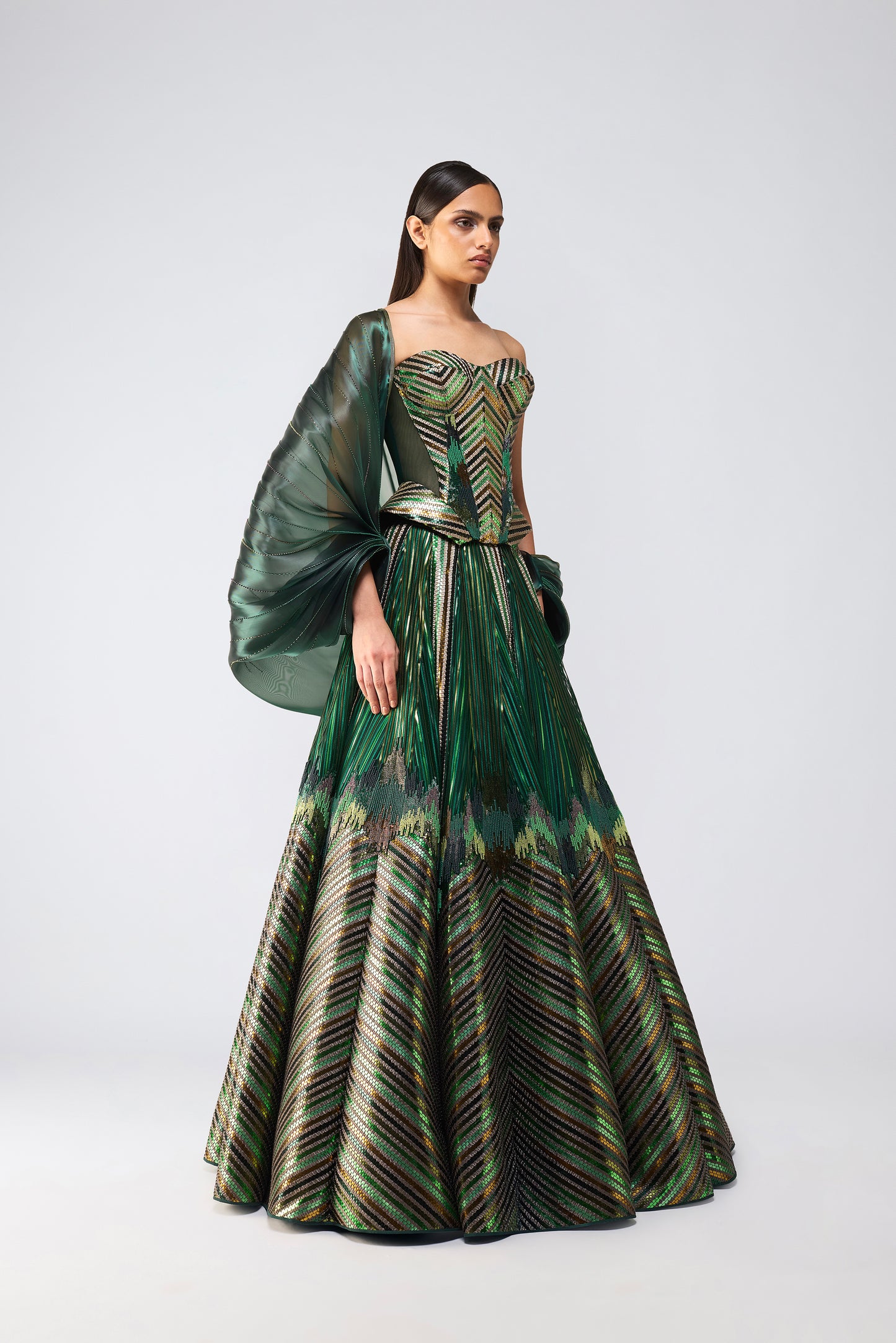 Metallic Supersonic Corset Skirt And Cape