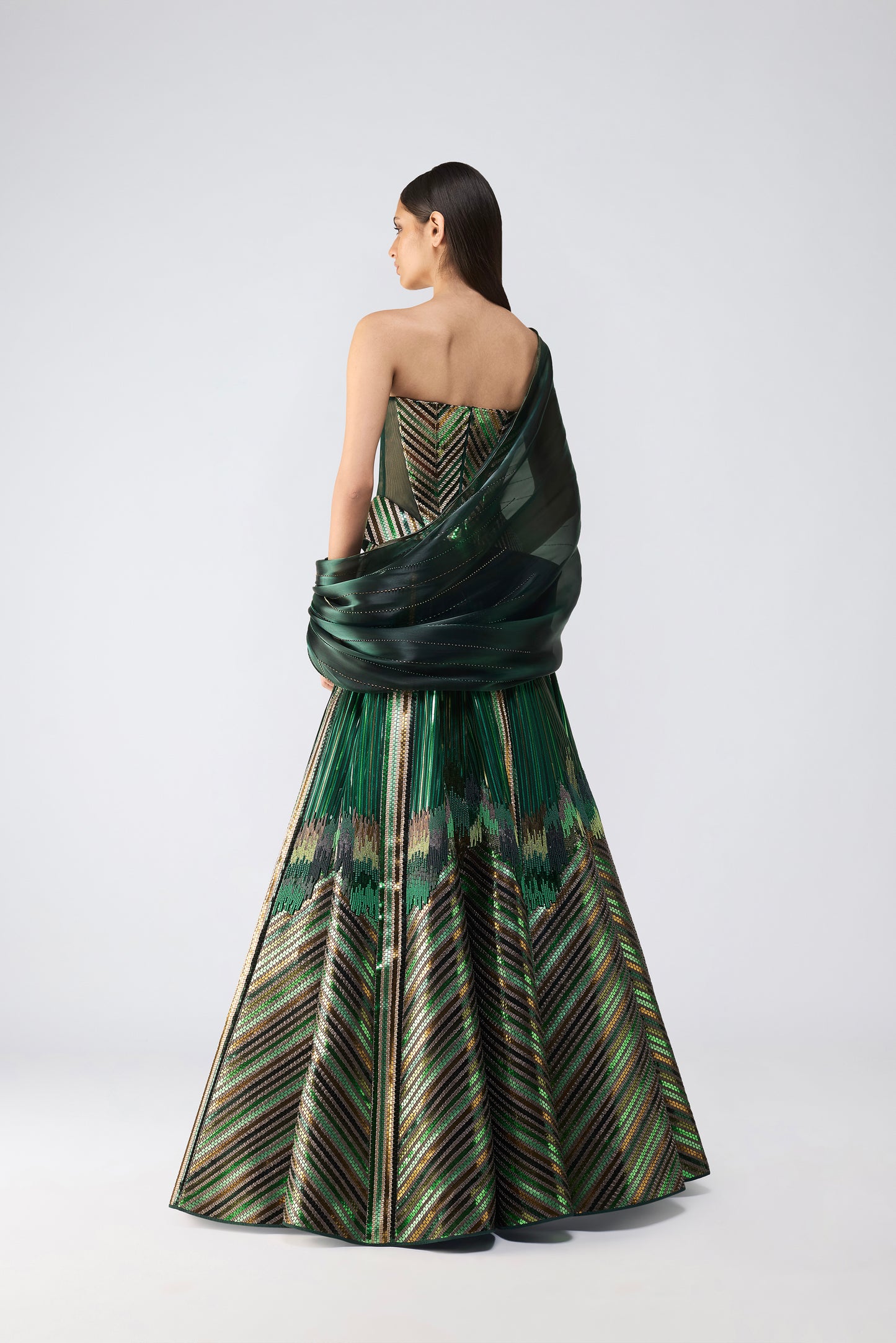 Metallic Supersonic Corset Skirt And Cape