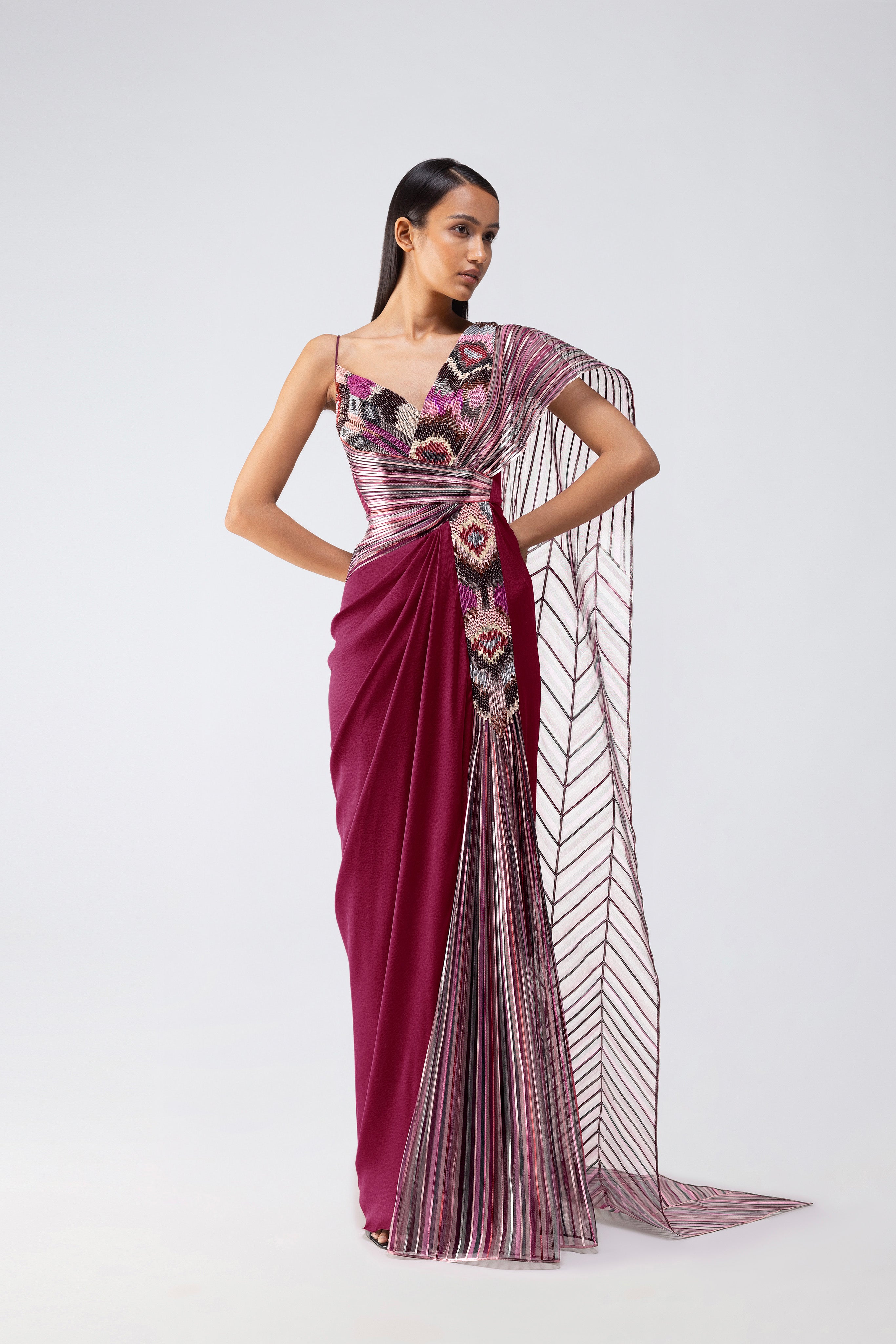 Metallic Supersonic Draped Saree