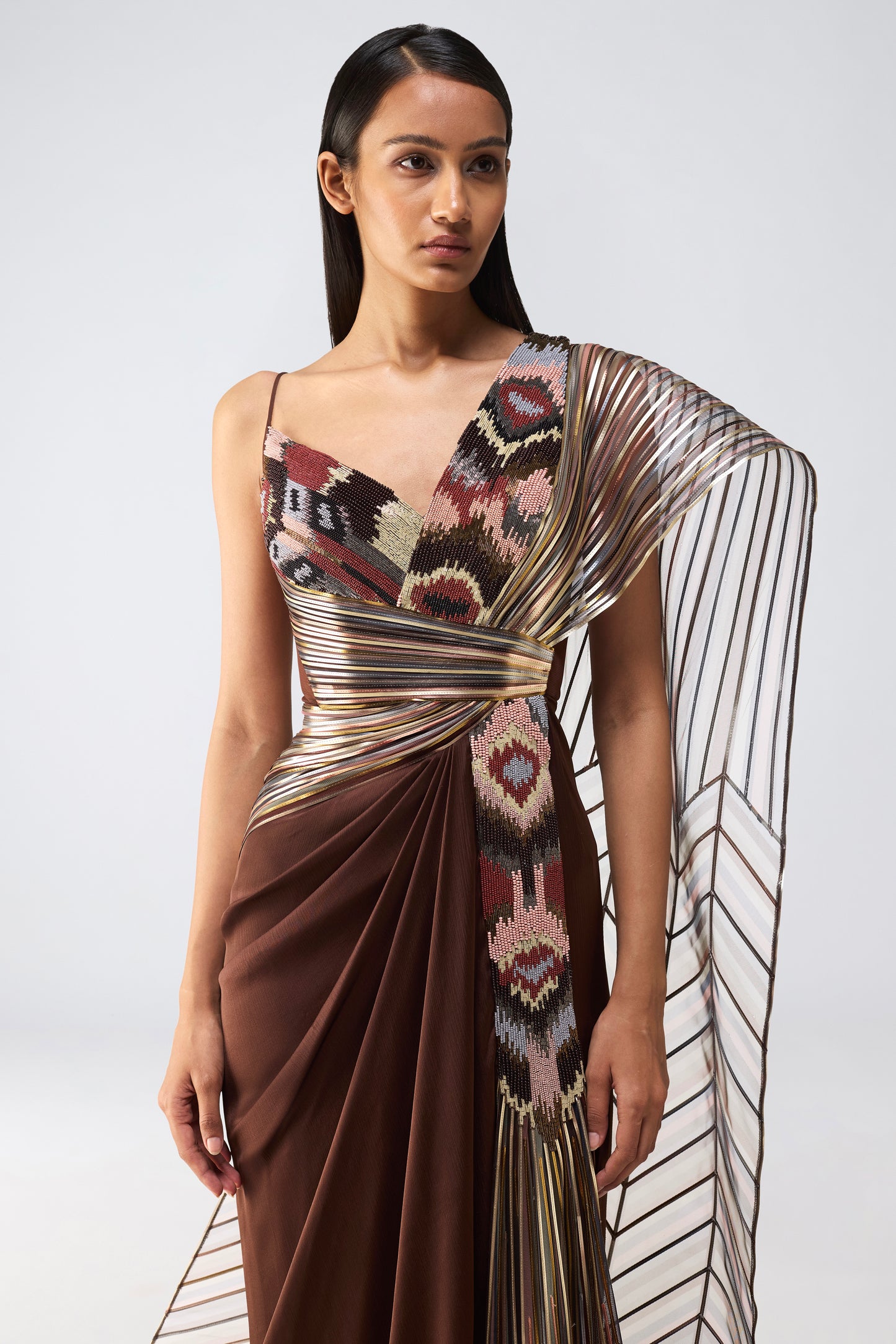Metallic Supersonic Draped Saree