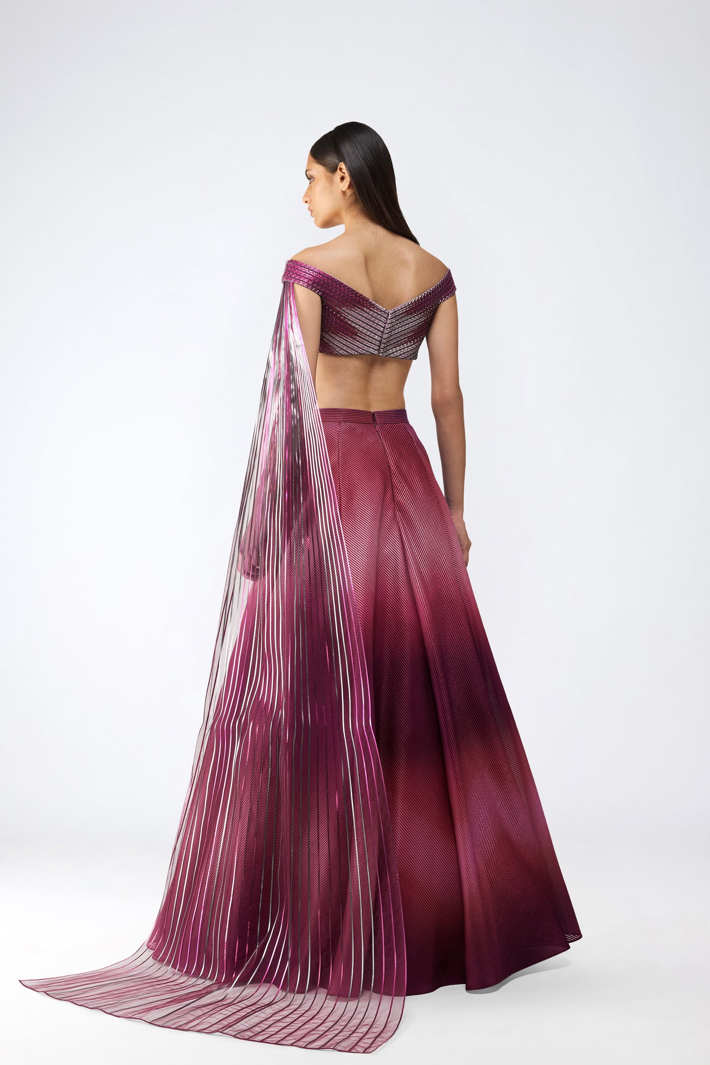 Metallic Glitch Top And Skirt