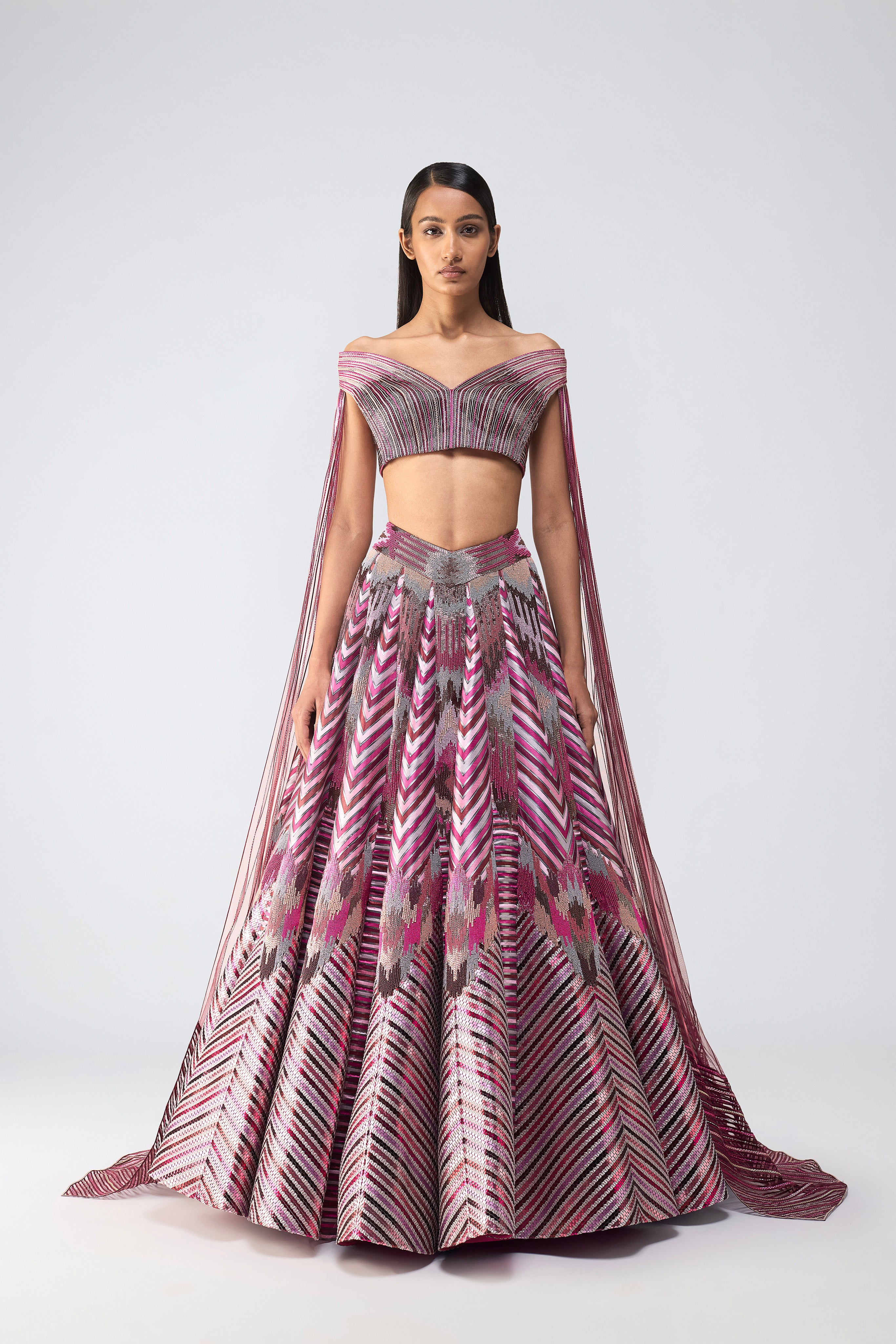 Metallic Supersonic Top With Wings And Skirt