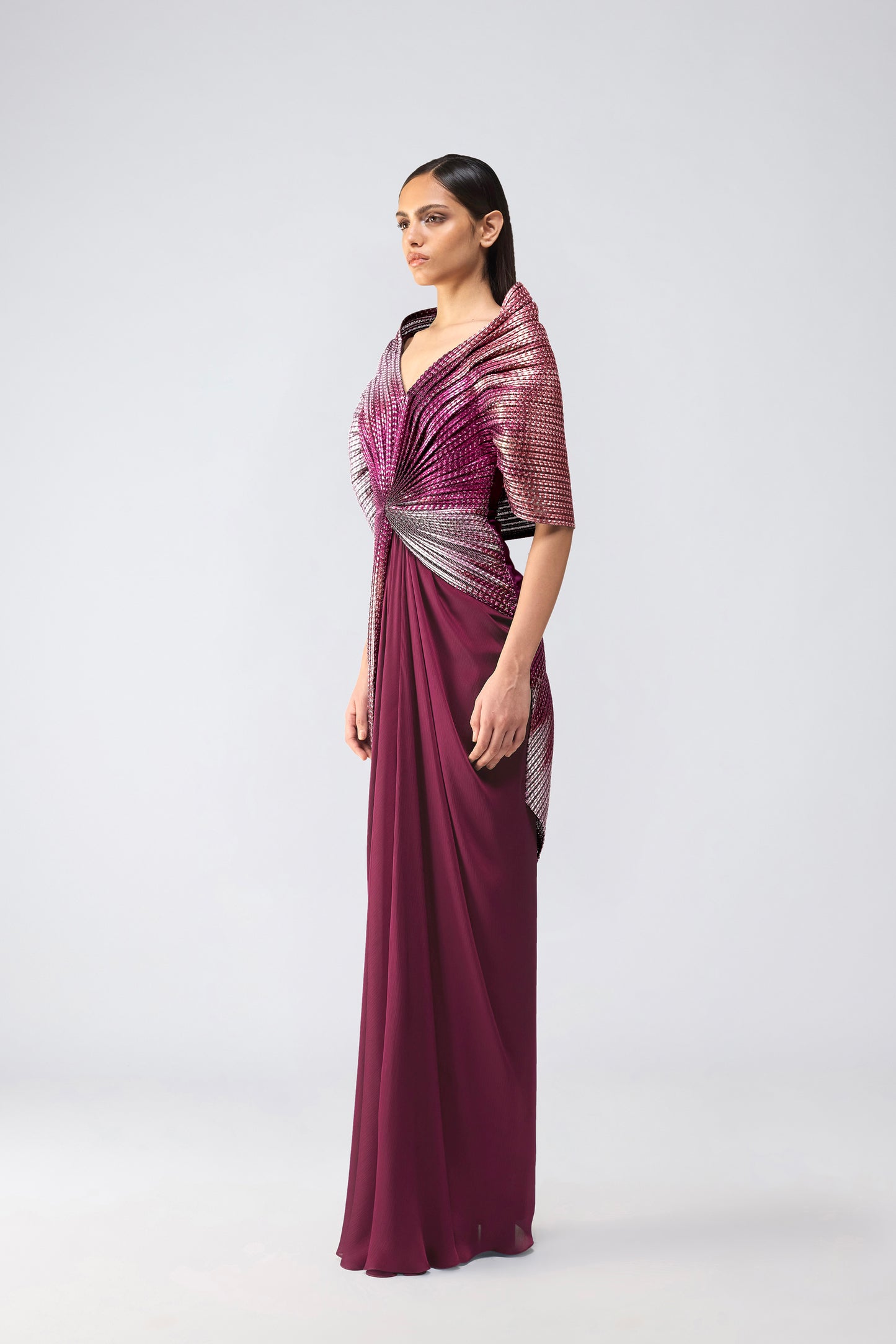 Metallic Glitch Gown