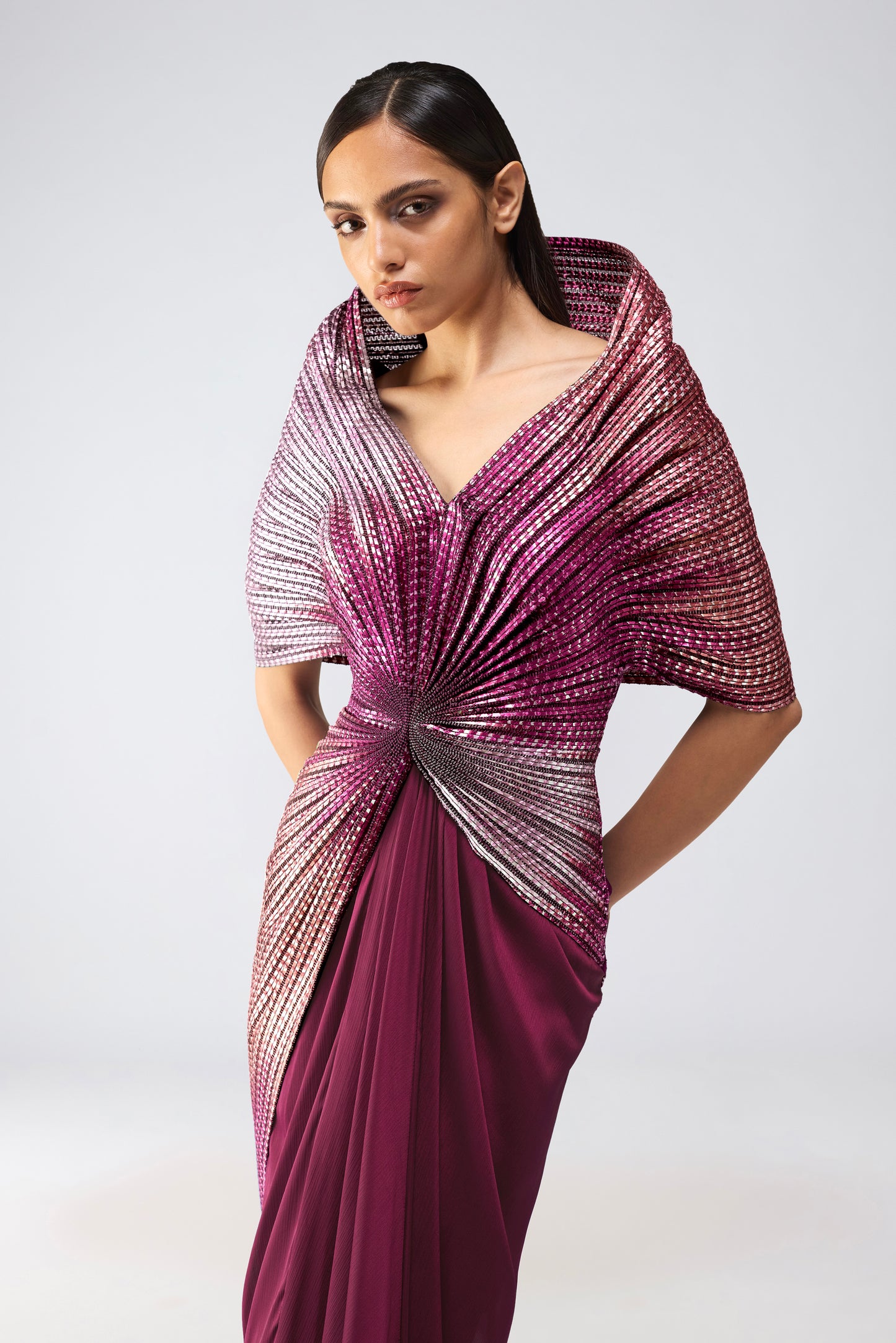 Metallic Glitch Gown