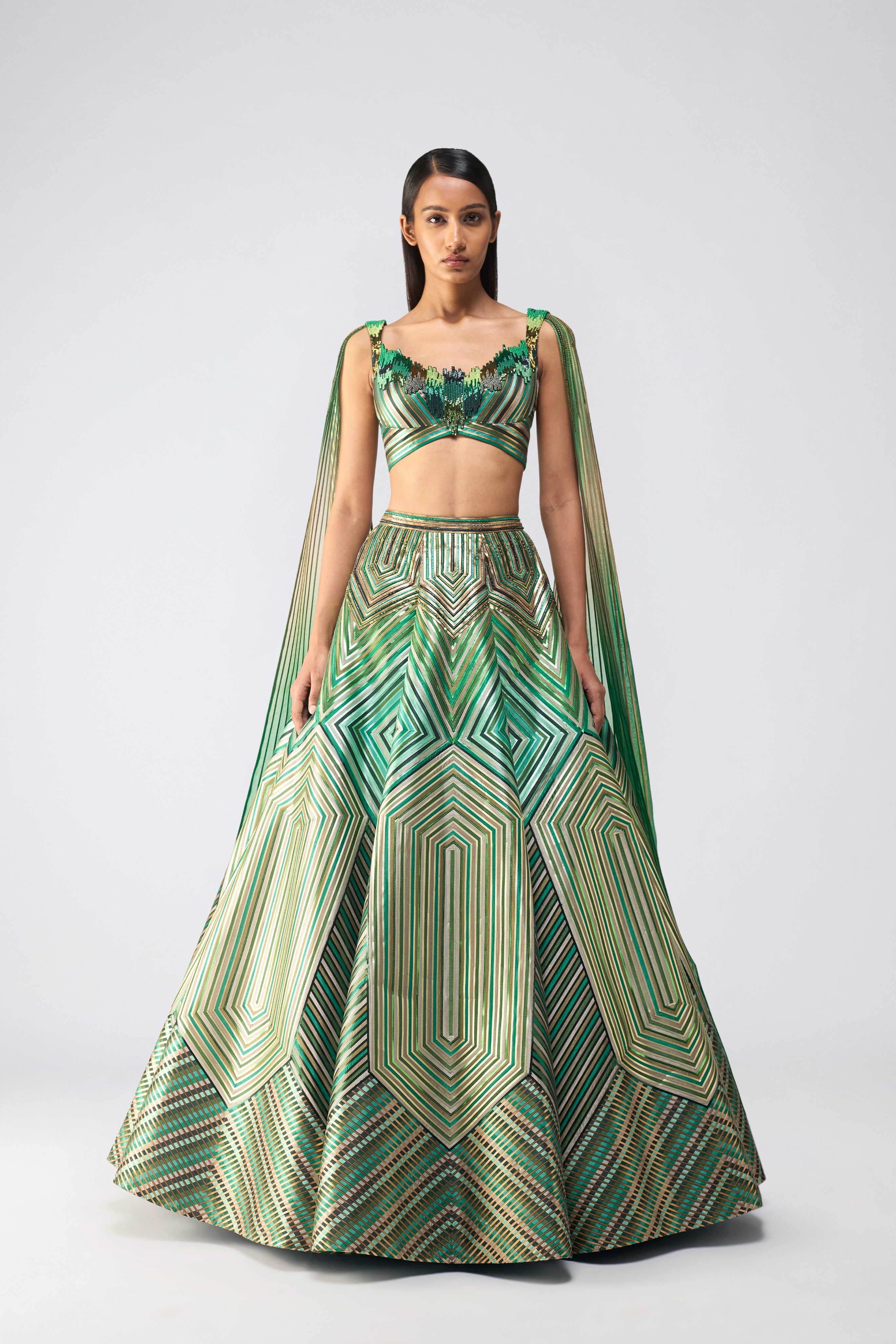 Metallic Supersonic Top With Wings And Skirt