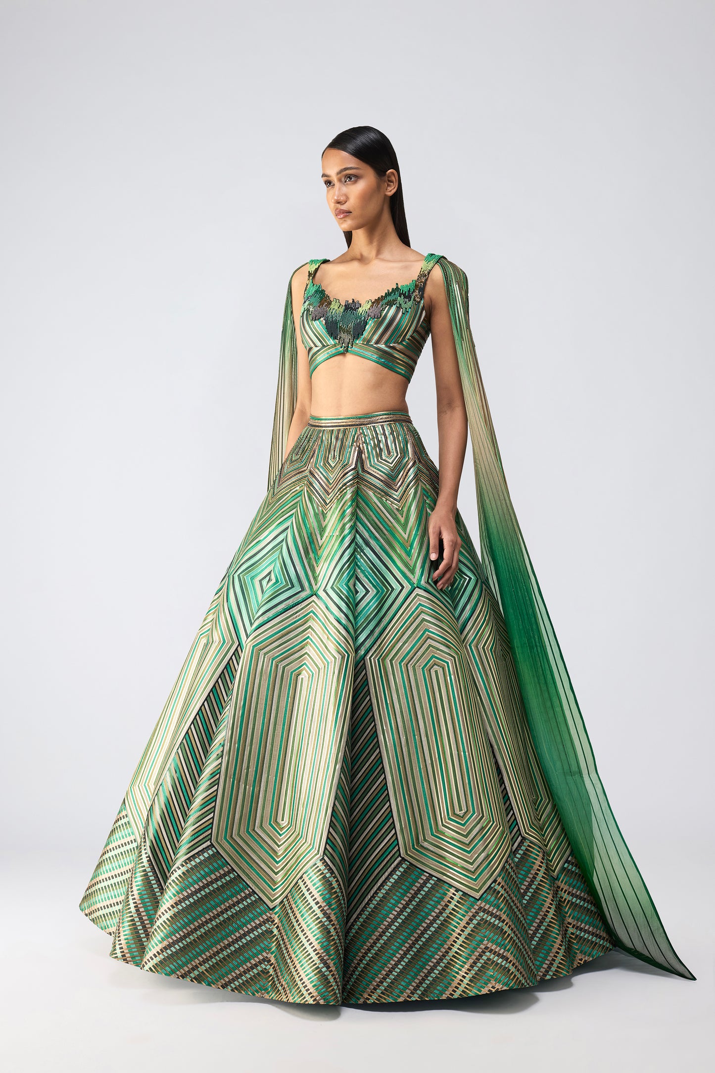 Metallic Supersonic Top With Wings And Skirt